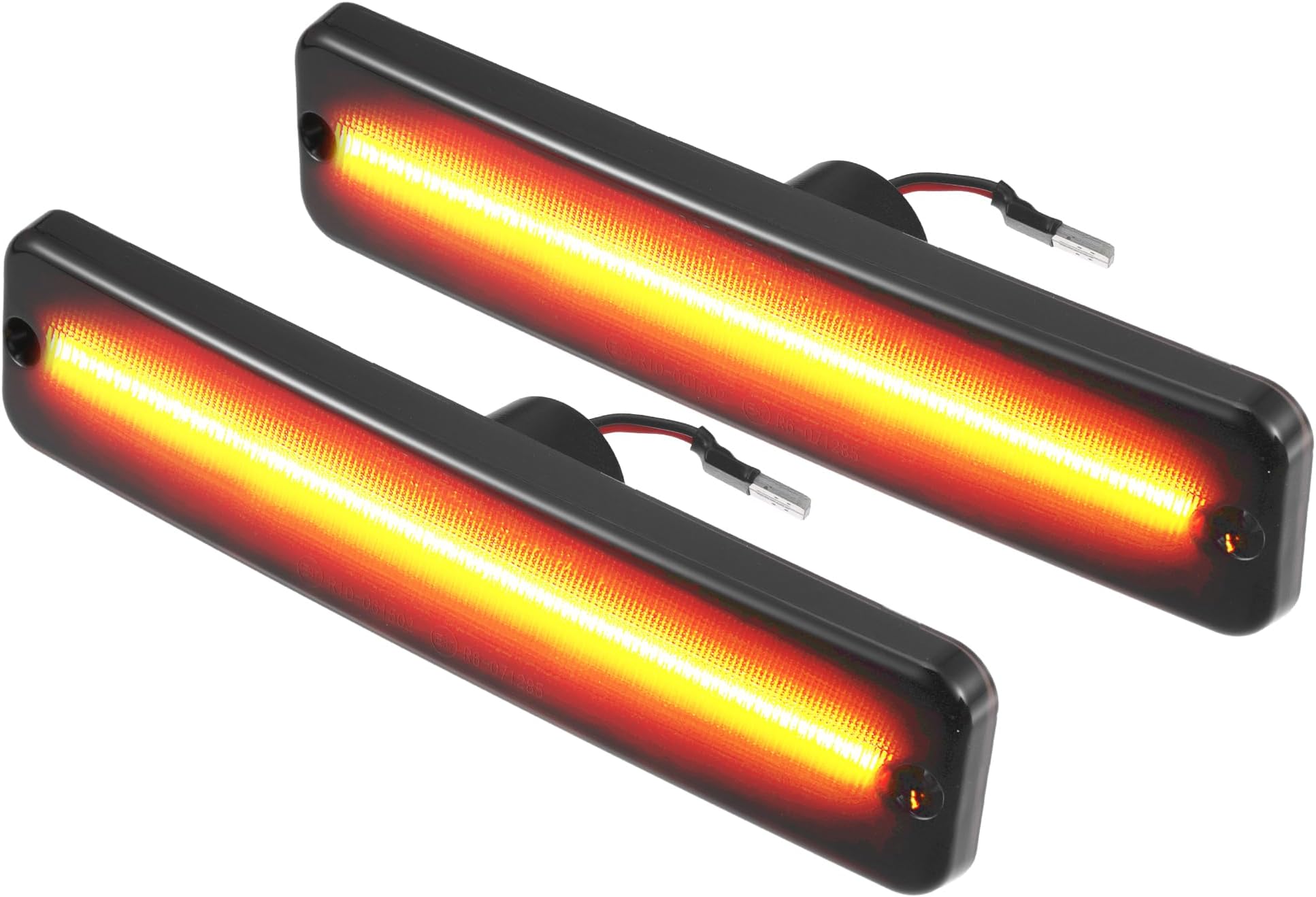 LED Side Marker Light 56001424 Front Driver Passenger Turn Signal Lights Fender Sidemarker Lamps for Jeep Wrangler YJ Black Lens Amber Light 1 Pair