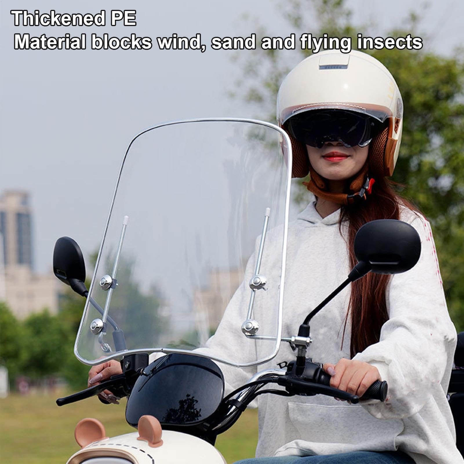 Deflector De Viento para Moto Reemplazo de Parabrisas Flexible Impermeable | Parabrisas Para Moto Recambio Parabrisas Flexible Grande Totalmente Compatible Mayoría Motocicletas Motocicletas Todote