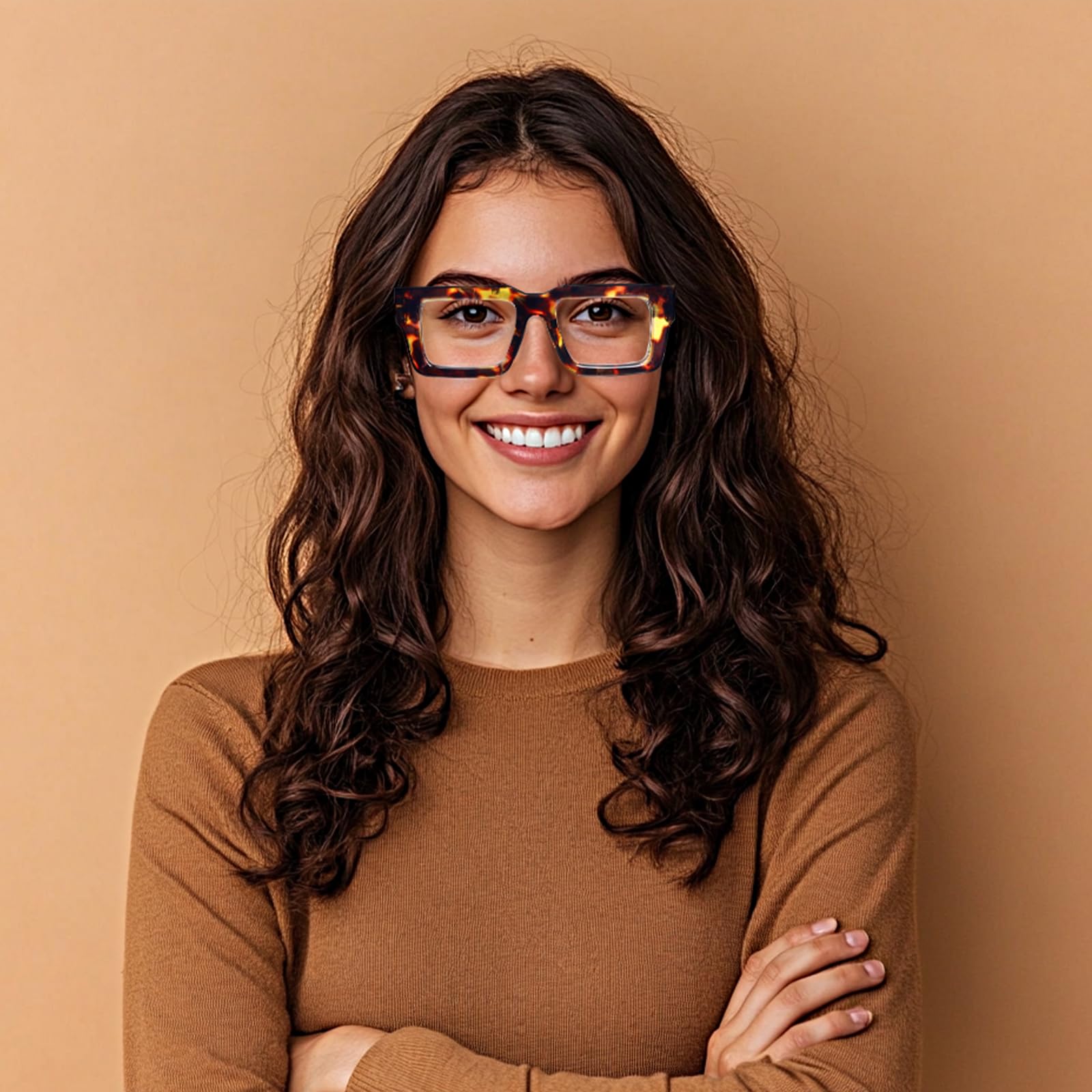 MMOWW 3-Pack Oversized Reading Glasses Square Frame for Women Men Blue Light Blocking Computer Readers (3 Mix Color, +1.0) - Image 3