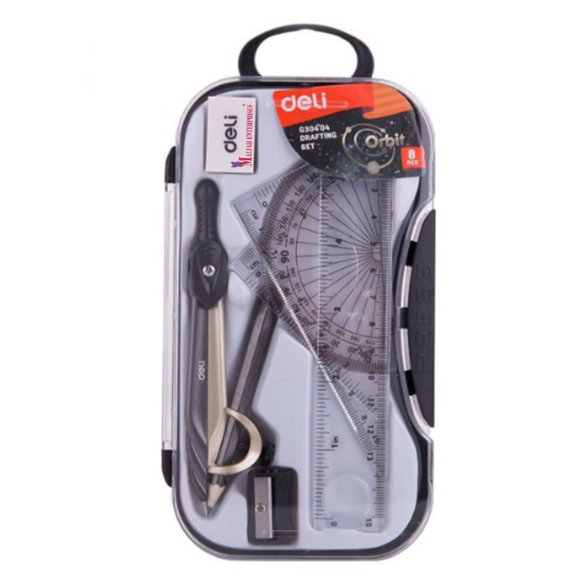 Buy MALFAH ENTERPRISES Deli G30404 Drafting Box Black 8PSC Set Mini
