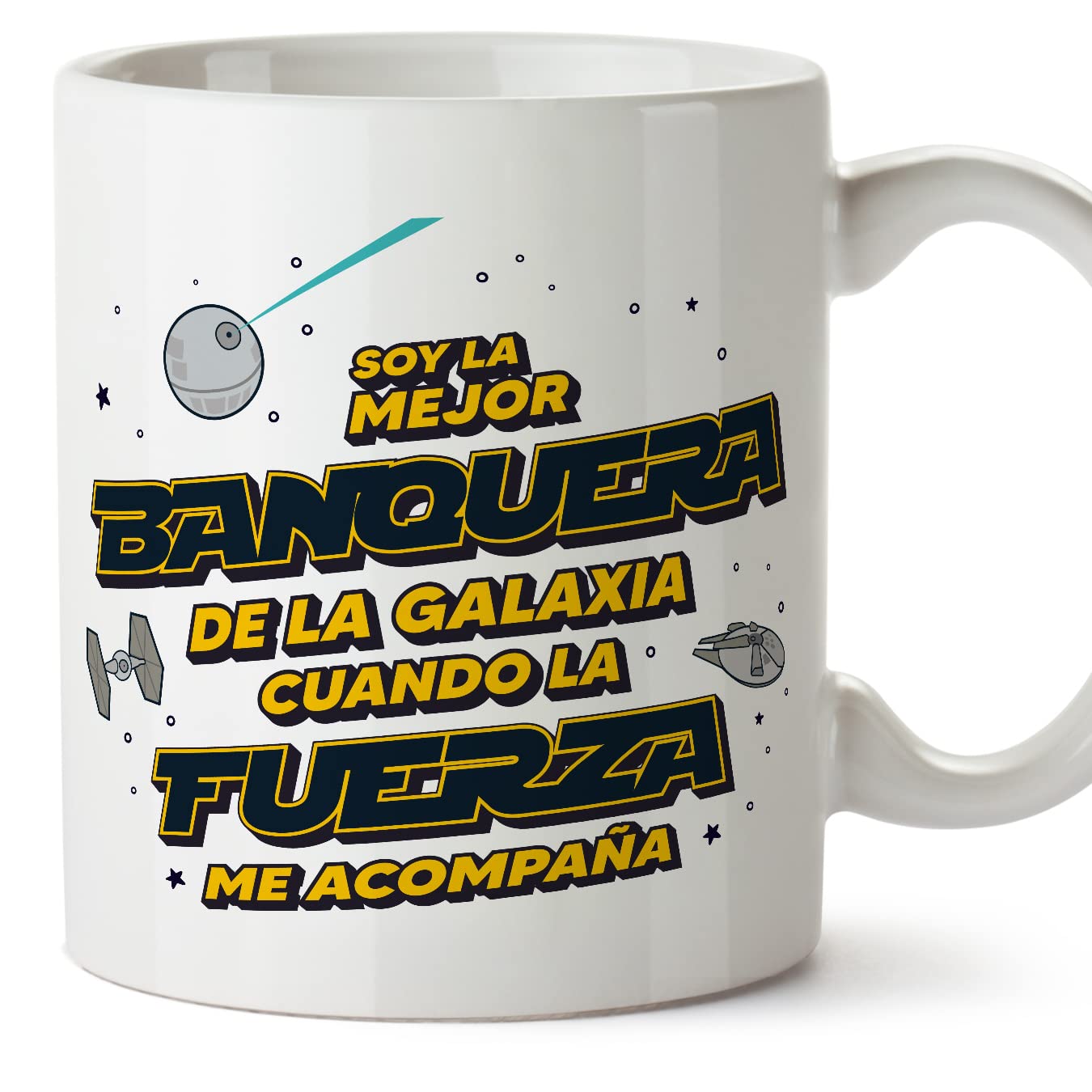 MUGFFINS Tazas para JEFE hombre - En Español - Mejor de la Galaxia Cuando Fuerza me Acompaña - 11 oz / 330 ml - Regalo original y divertido — view 471