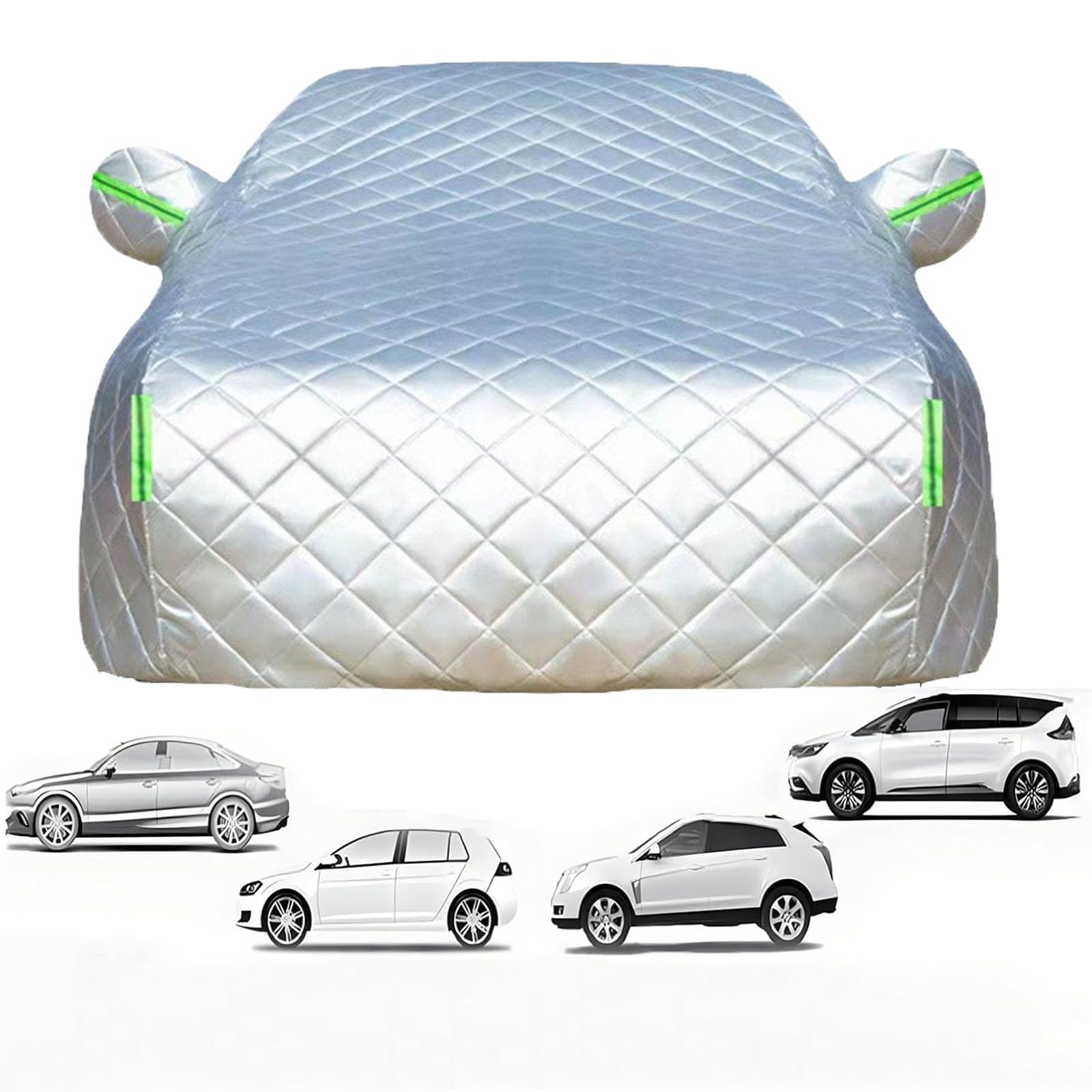 GEV Telo antigrandine auto standard suv s – Copertura Impermeabile Antigraffio per Parabrezza, Tetto e Cofano – Protezione da Grandine, Pioggia, Neve e Raggi UV 430 * 145 * 175cm