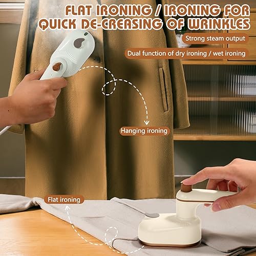 Miniatura 2 de Saker Plus - Plancha de vapor portátil con base antiquemaduras, 2 en 1, portátil, mini saker de viaje y plancha de vapor, plancha de viaje y hogar