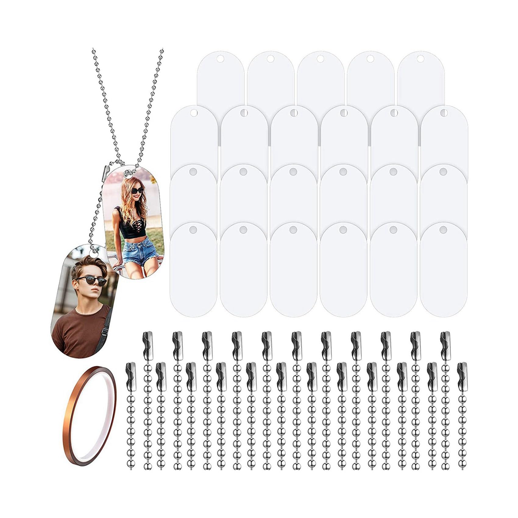 90 StüCk Sublimation Hundemarke Aluminium SublimationspräGeanhäNger AnhäNger Doppelseitige BlankopräGung MetallanhäNger