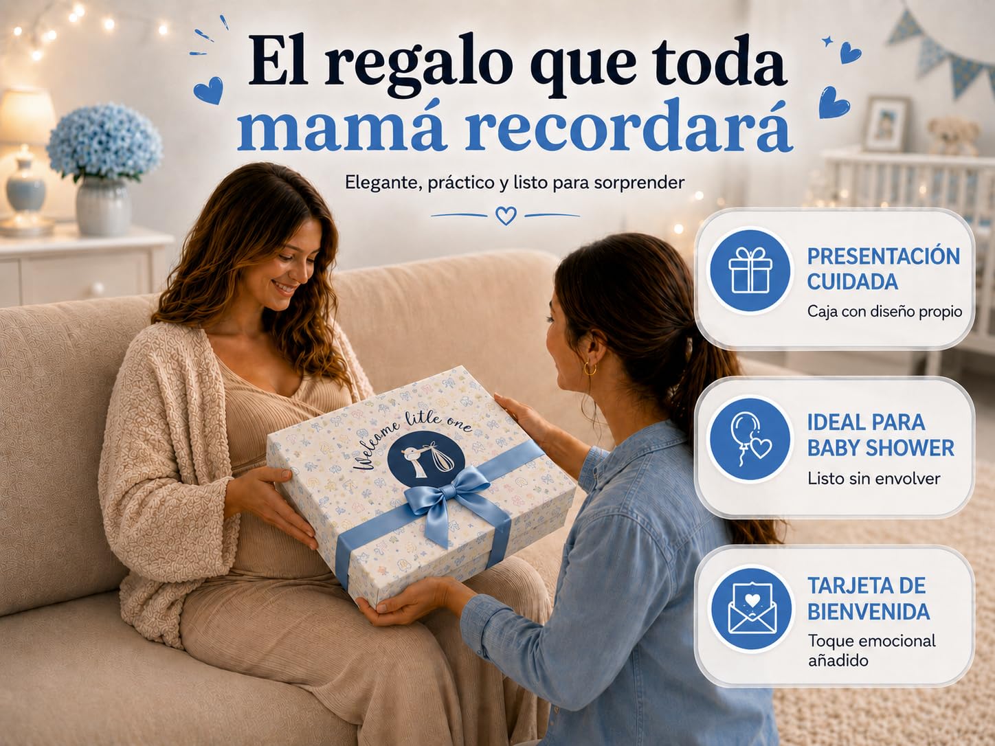 Canastilla Bebé Recién Nacido - Cesta Bebé Recién Nacido Niño – Incluye: Doudou Bebe, Sonajero, Portachupetes, Manta, Babero y Otros Textiles Esenciales algodón 100% orgánico hipoalergénico