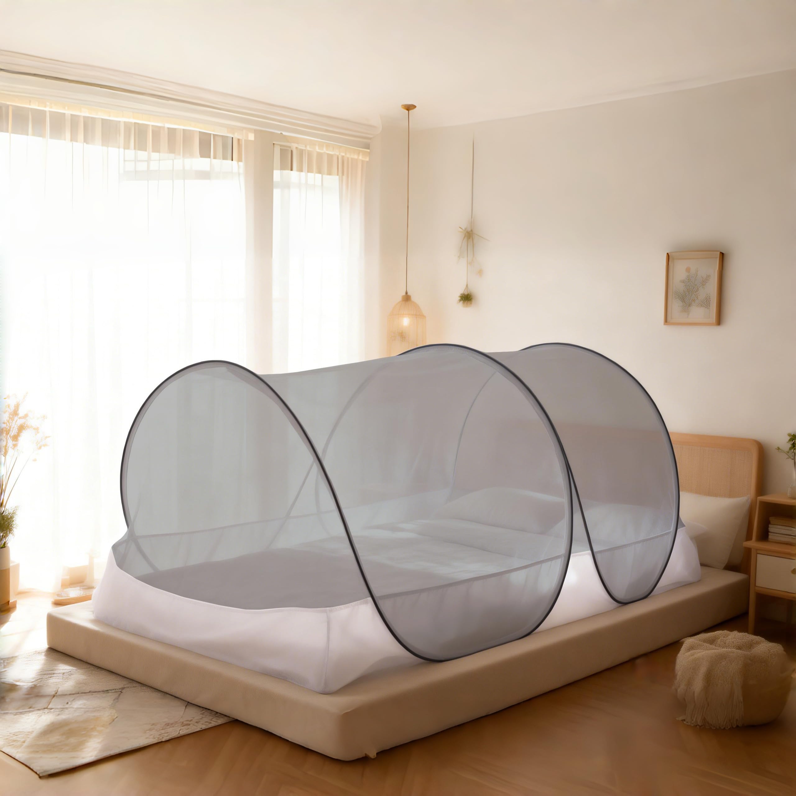 Moustiquaire pour lit, 200 x 100 x 73 cm, pour Enfants, Bureau, Camping en Plein air, Facile à Ranger