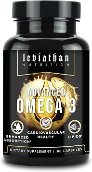 Leviathan Fish Oil Omega 3 Capsules | Premium Norwegian Omega 3 Fish Oil for Heart, Brain, Immune Support | Superior Absorption Triple Strength Fish Oil Supplements - Free Form EPA & DHA
