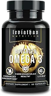 Leviathan Fish Oil Omega 3 Capsules | Premium Norwegian Omega 3 Fish Oil for Heart, Brain, & Immune Support | Superior Absorption Triple Strength Fish Oil Supplements - Free Form EPA & DHA