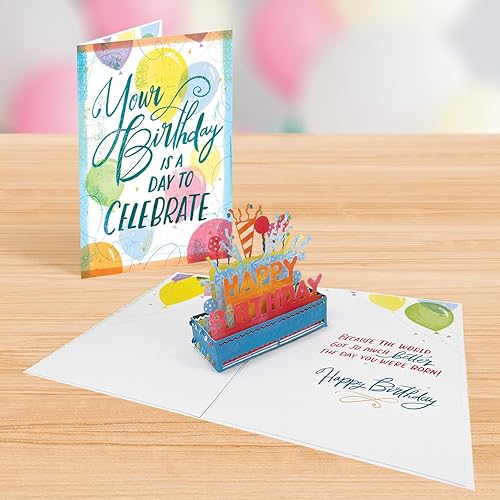 Miniatura 4 de Designer Pop!, Tarjeta de felicitación emergente de cumpleaños "A Day to Celebrate" 3D decoración de feliz cumpleaños surtido tarjeta para amigos,