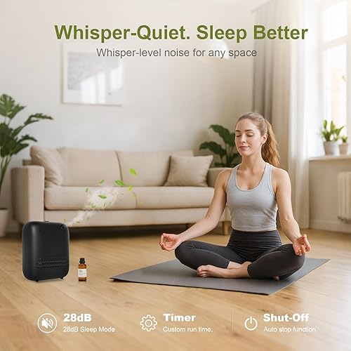 Miniatura 5 de Difusor sin agua, funciona con pilas, 2000 pies cuadrados, bloqueo de seguridad, silencioso, aplicación Bluetooth, máquina de aroma de colección de