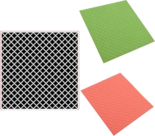 Arbuya Carpeta de plástico en relieve (5.9 x 5.9 pulgadas, patrón de diamante) para manualidades de papel, impresiones texturizadas de plástico para