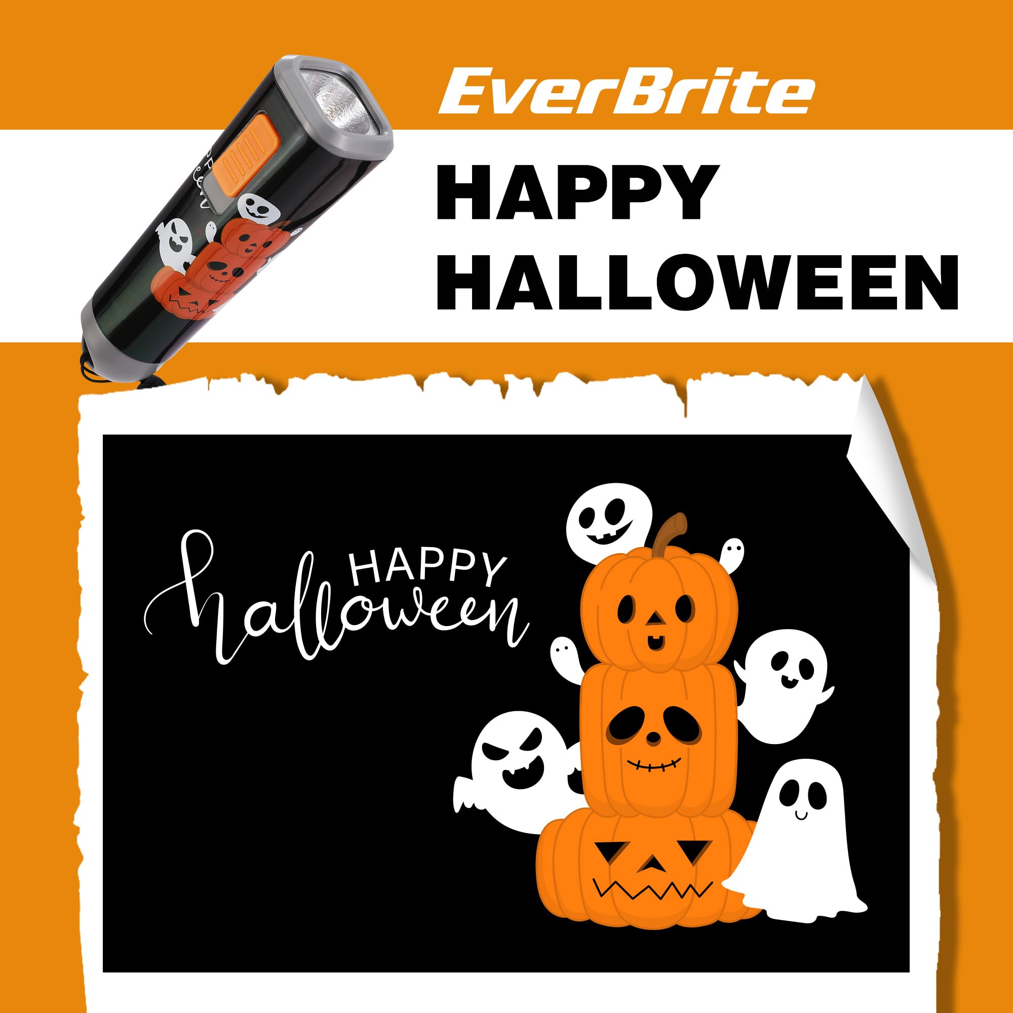 Lot De 4 Mini Lampes Torches LED EverBrite - Lampe De Poche Halloween Colorée