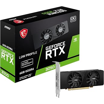 MSI GeForce RTX 3050 LP 6G OC - 6GB GDDR6 Memory 96-bit 14 Gbps