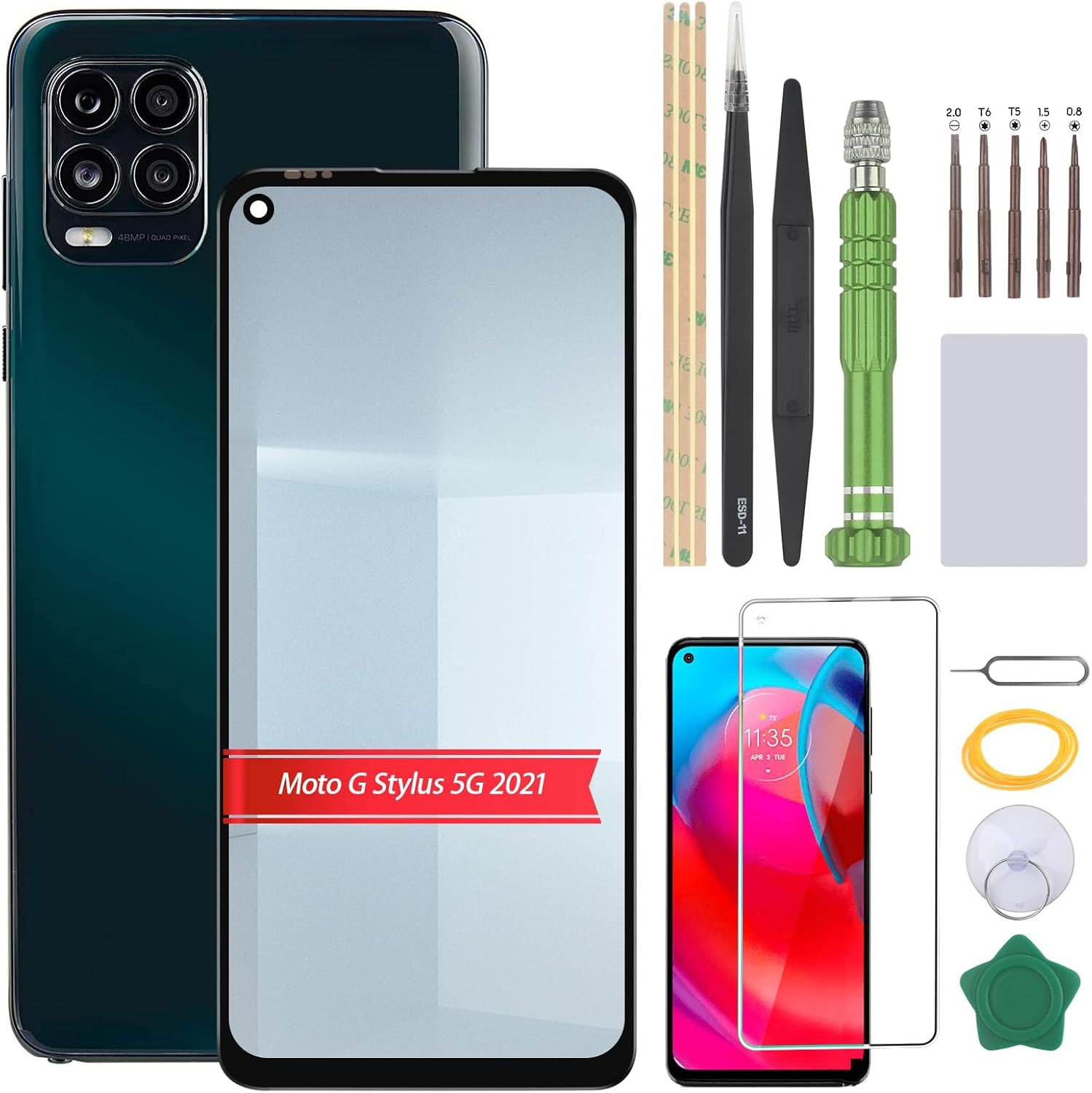 LCD Display for Motorola Moto G Stylus 5G XT2131 Screen Replacement Kit Touch Screen Digitizer Assembly with Repair Tools