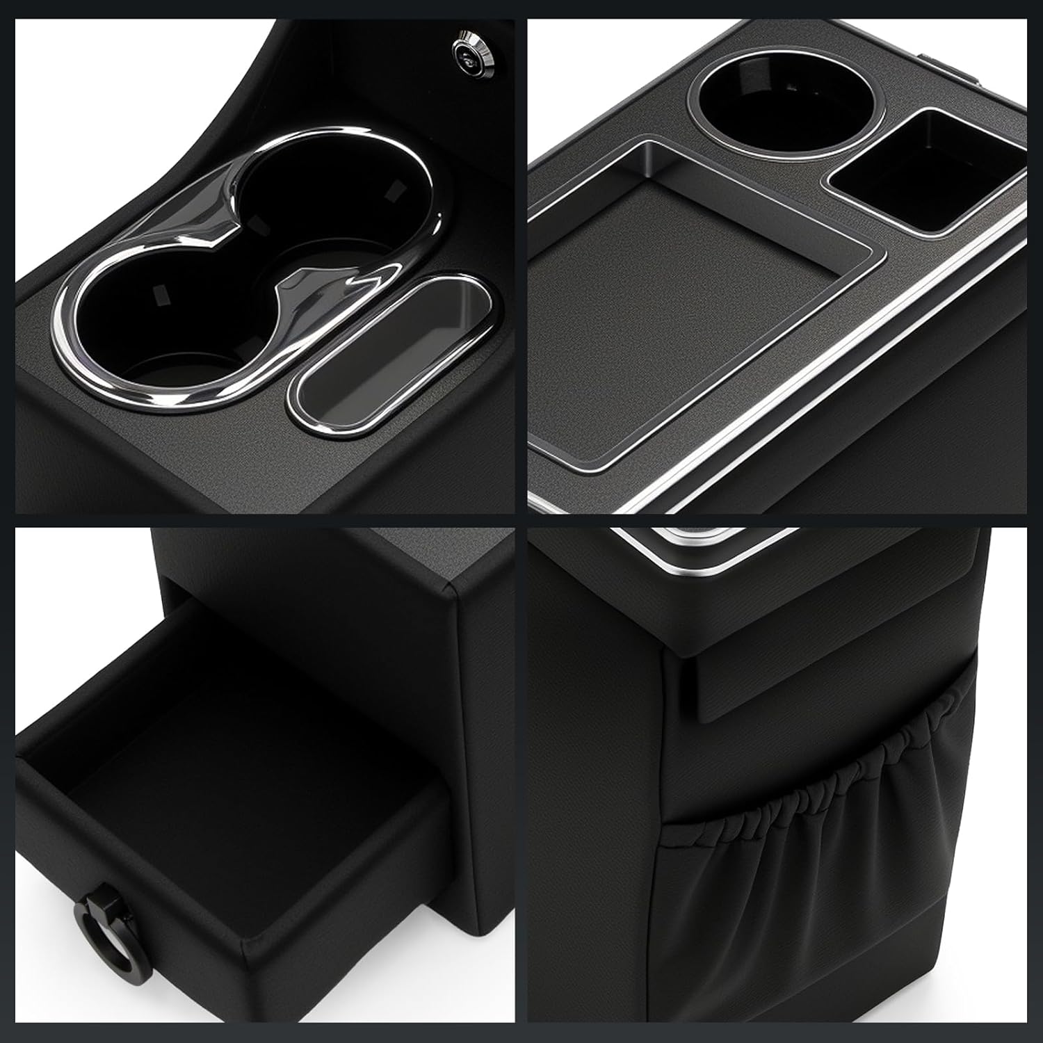 Center Console Between Seat Organizer for Minivans,SUVs,Middle Van Console Floor Console Organizer Storage Box with Phone Holder,Drawers&Cup Holders,for SUVs Console Organizer Storage Box with Locking