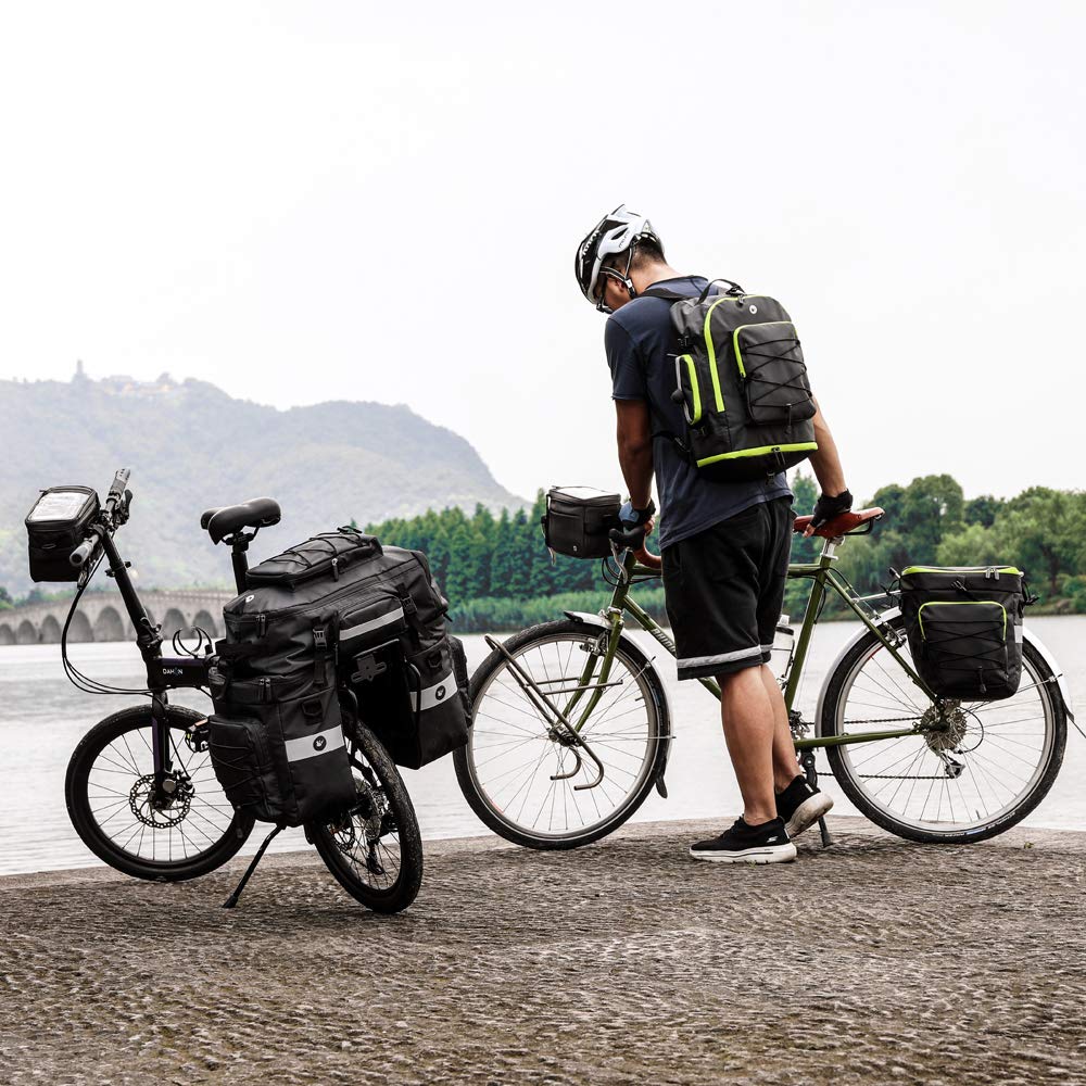 BAIGIO Fahrradtasche 3-in-1 Multifunction wasserdichte Gepäckträgertasche 75L Radfahren Gepäckträger Tasche hinten Fahrrad Rucksack Reisetasche mit Regenschutz, Herren