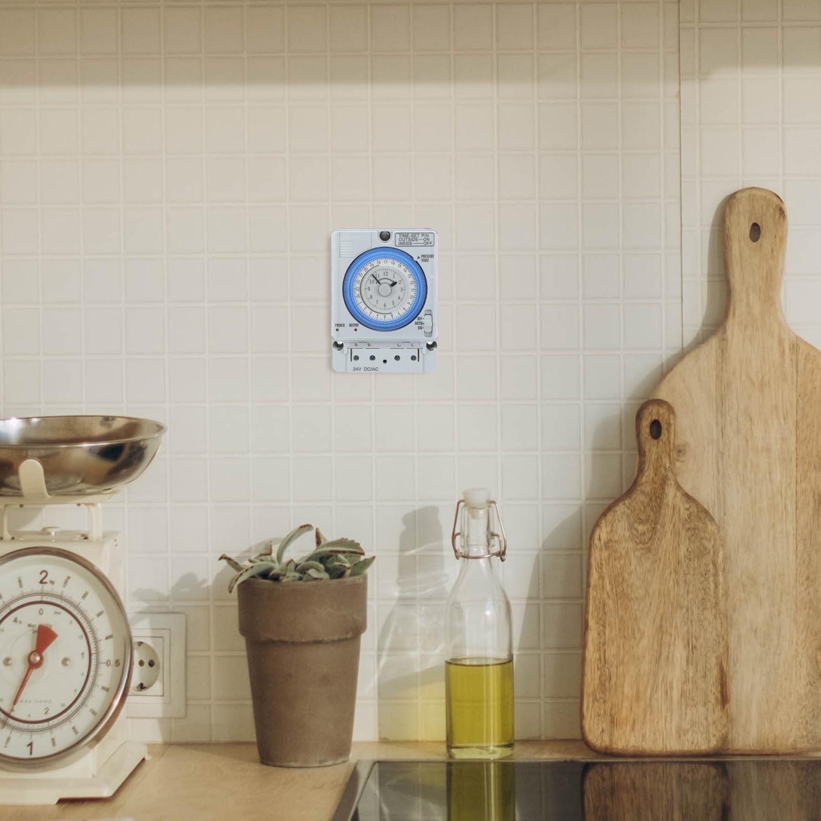 Kompakte Mechanische Zeitschaltuhr für Küche und Backen, Weiß