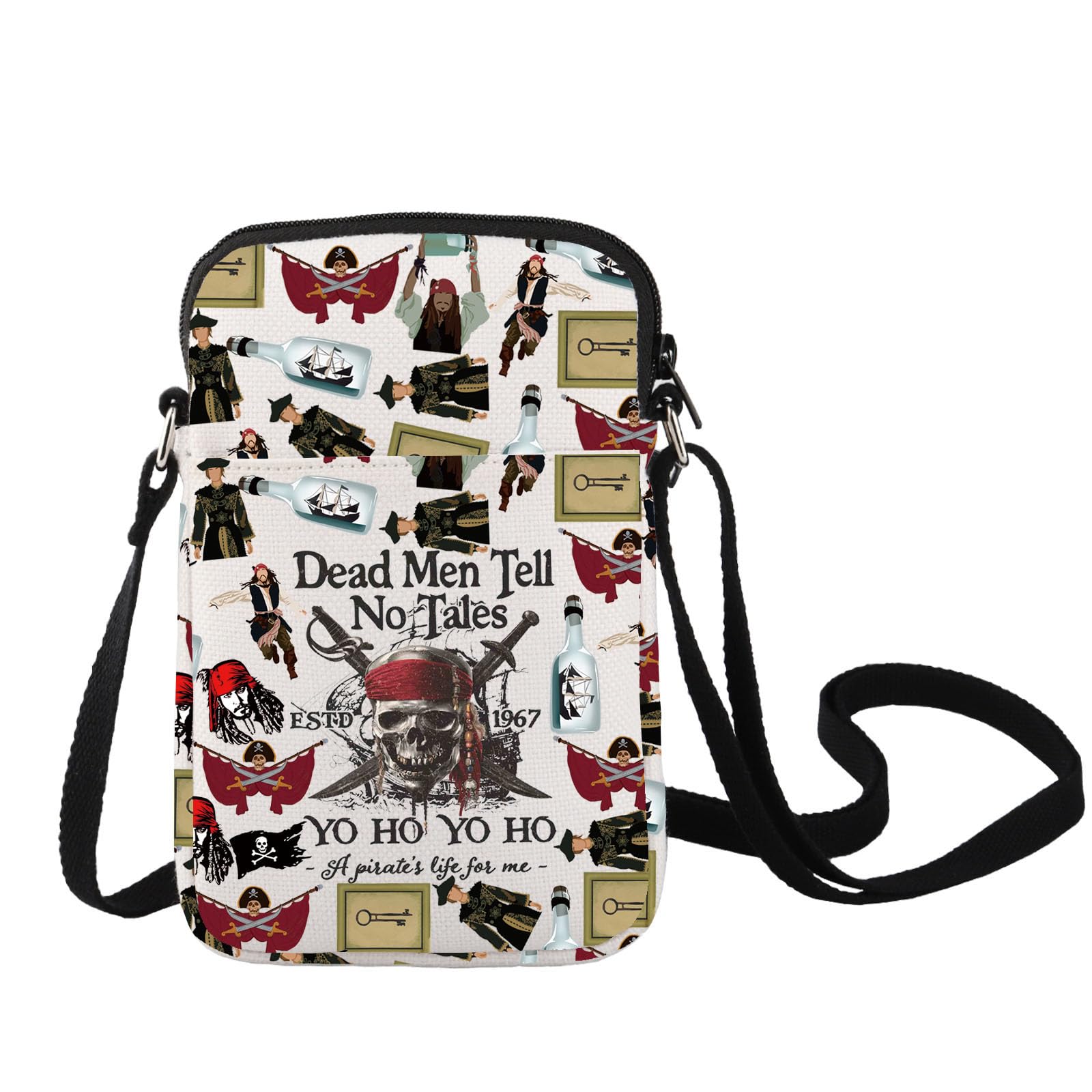 LEVLO Jack Sparrow Crossbody Bag - Angelica & Jack Fans Gift - Dead Men Tell No Tales Shoulder Bag - Pirate Merch