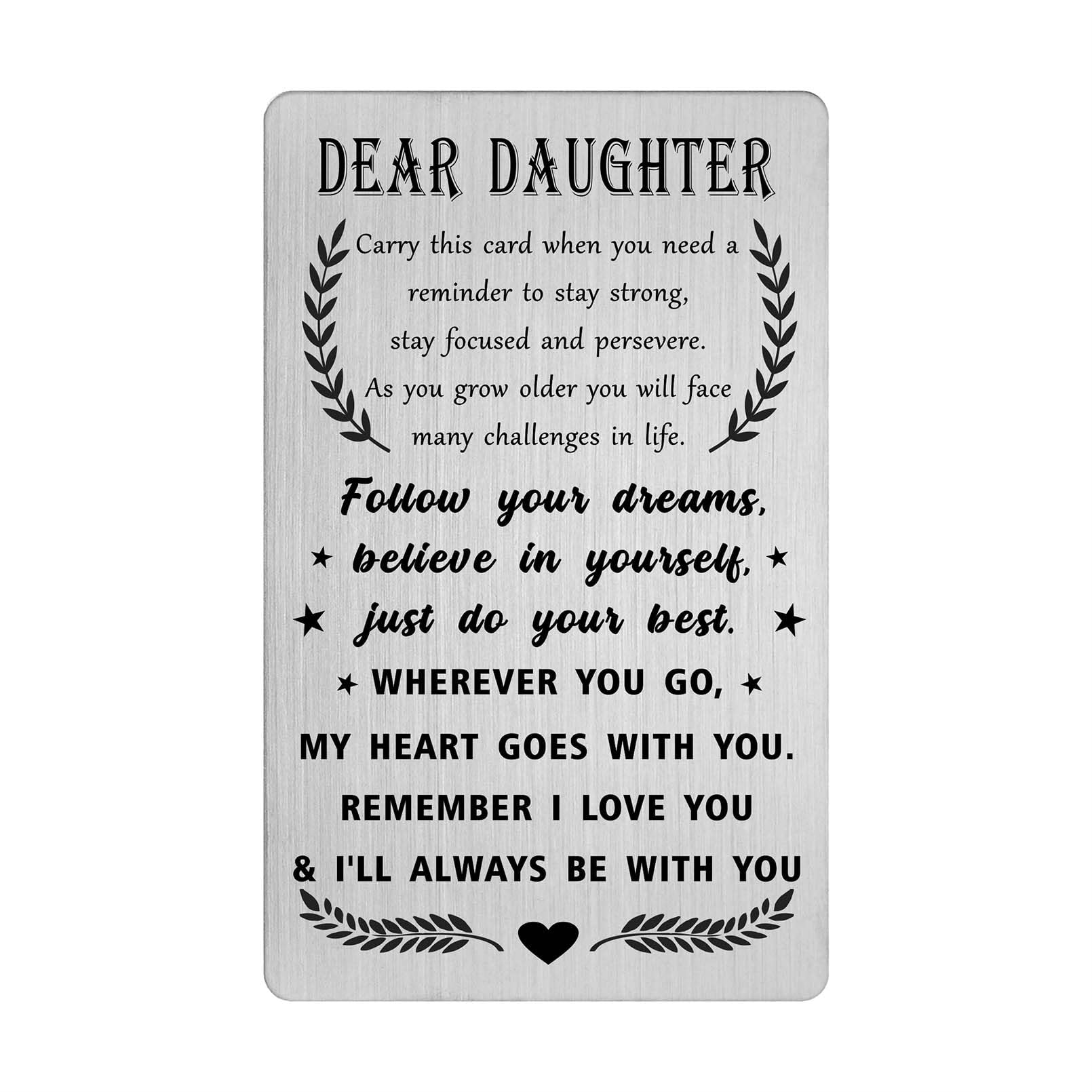 Tangvo Daughter Gifts from Mom Dad - My Favorite Daughter Wallet Card - Daughter Graduation Gifts, I Love My Daughter Birthday Card