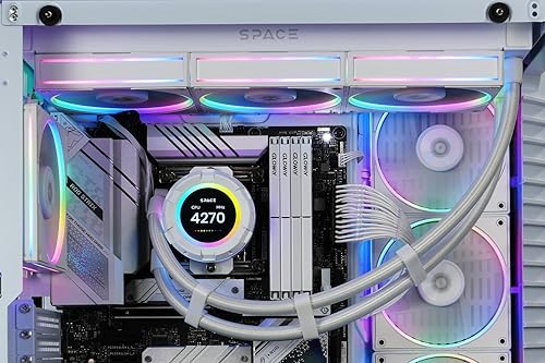 Miniatura 6 de ID-COOLING SL360 Enfriador líquido de CPU blanco con pantalla, pantalla LCD personalizable de 2.1 pulgadas para imágenes o métricas de rendimiento,