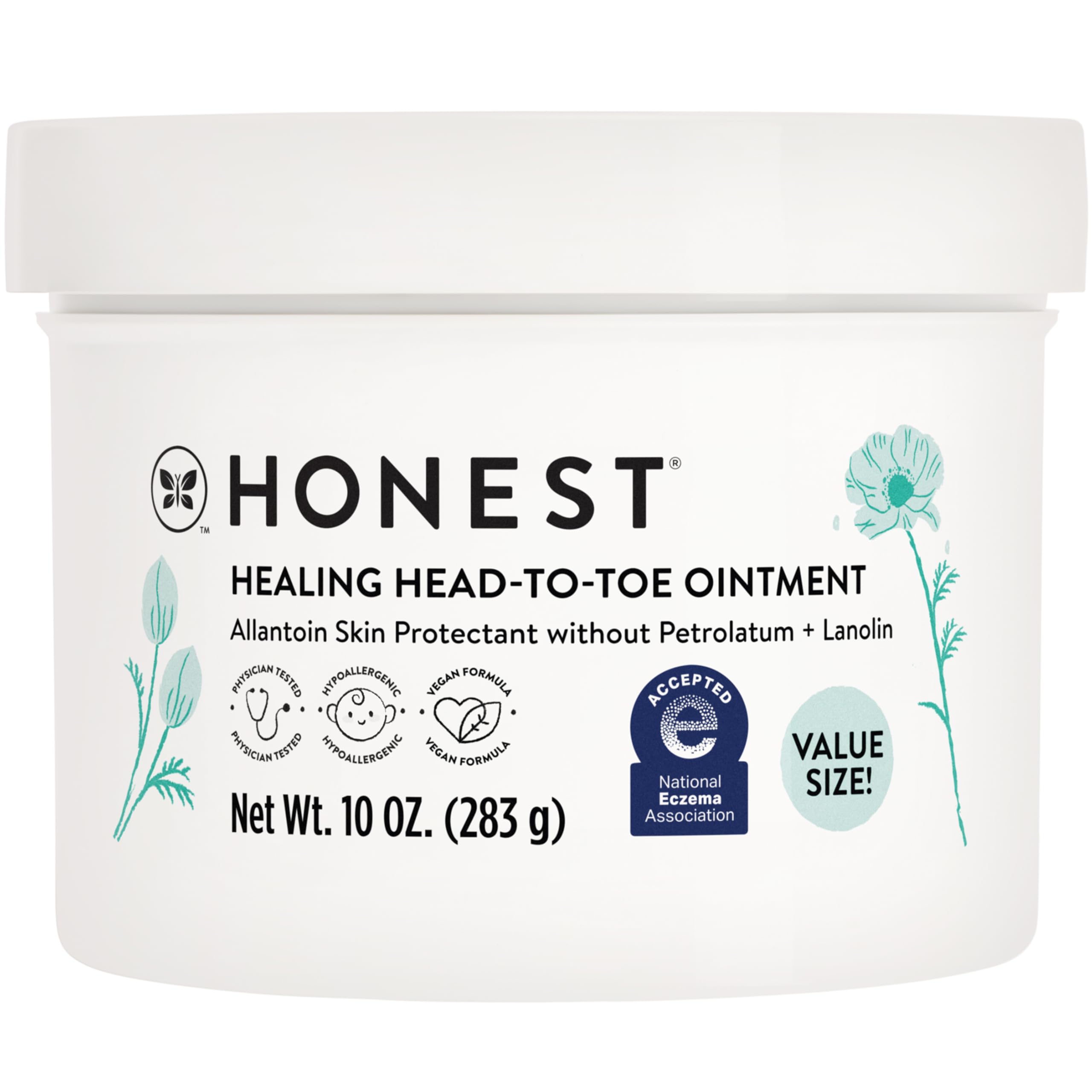 The Honest CompanyHead-to-Toe Multi-Purpose Healing Ointment, Hypoallergenic, Fragrance-Free, Vegan, 10 oz