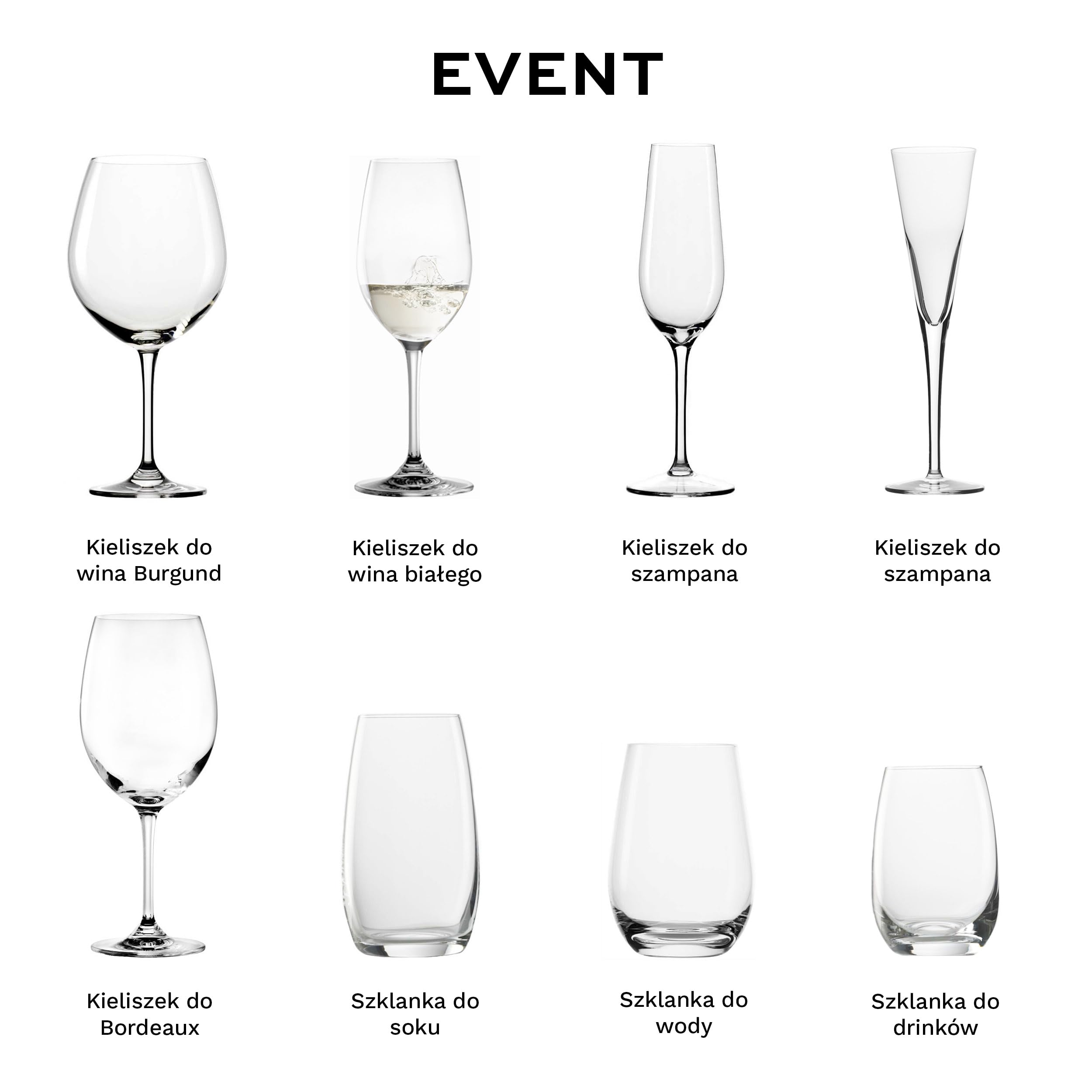 Stölzle Lausitz Kieliszki do Wina Białego Event Zestaw 6 szt., 360 ml – Kryształowe Kieliszki na Wina Białe i Średnie Czerwone – Eleganckie, Trwałe i Zmywarkoodporne, Wyprodukowane w Niemczech