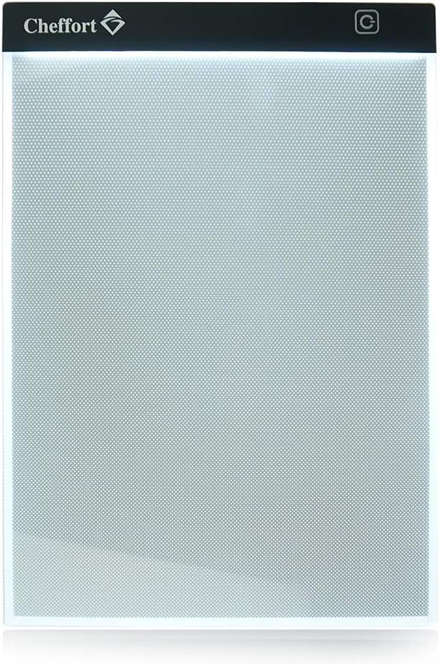CheffortDimmable Brightness A4 LED Light Tablet Board USB LED Light Board Ultra Thin Light Pad for Diamond Painting Art Craft Tattoo Tracer for Artists Drawing Sketching Animation