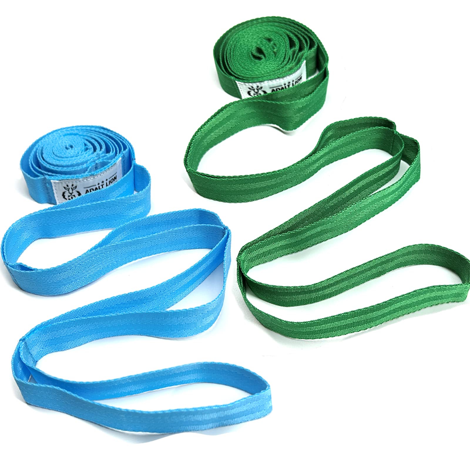 Stretching Strap Yoga Strap for Physical Therapy, Stretch Straps for Home Workout, Pilates and Gymnastics, 10 Loops Non-Elastic Stretch Bands with Exercise Book for Women & Men