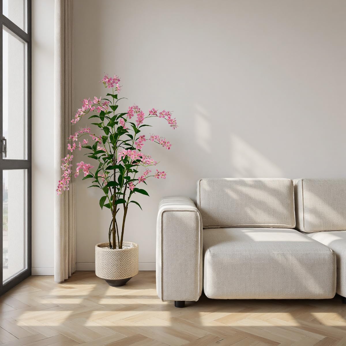 Artificial Tree Faux Jasmine Tree 5ft Tall Fake Jasmine Plant in Pot Fake Silk Tree Faux Plants Indoor - Image 5