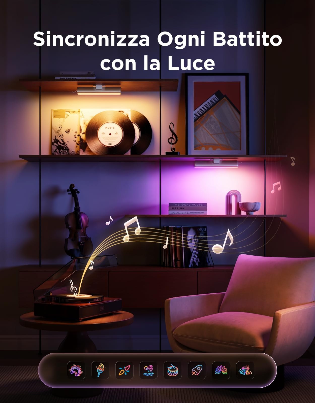Govee Barre Luminose a LED Intelligenti, Retroilluminazione RGBICWW per TV | 64 Modalità Scena per Atmosfera, Giochi , Sincronizzazione Musicale, Compatibili con Alexa, Matter e Google Assistant,Argento