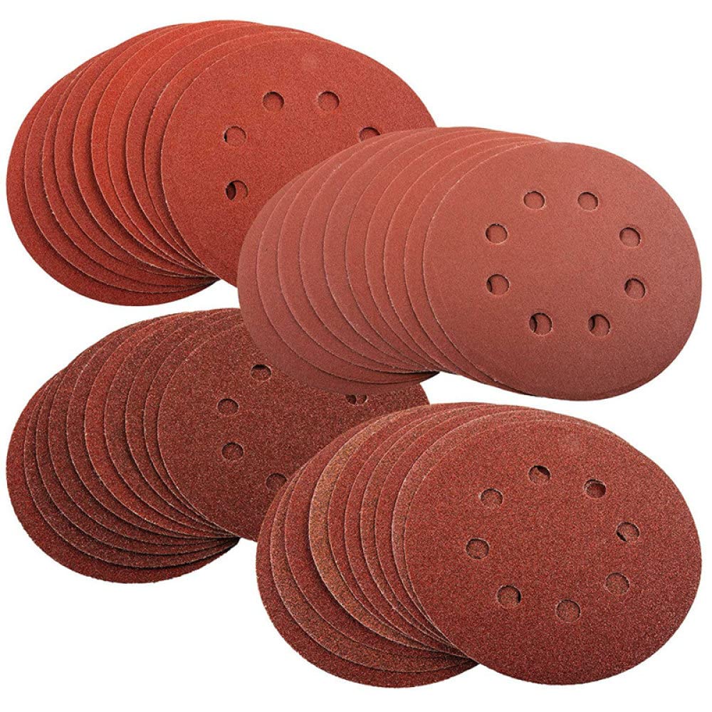80 PZ Dischi Abrasivi Tamponi, 40 60 80 100 120 150 180 240 320 400 Grane 8-Fori Carta Vetrata Assortiti per Levigatrice Orbitale Casuale,H