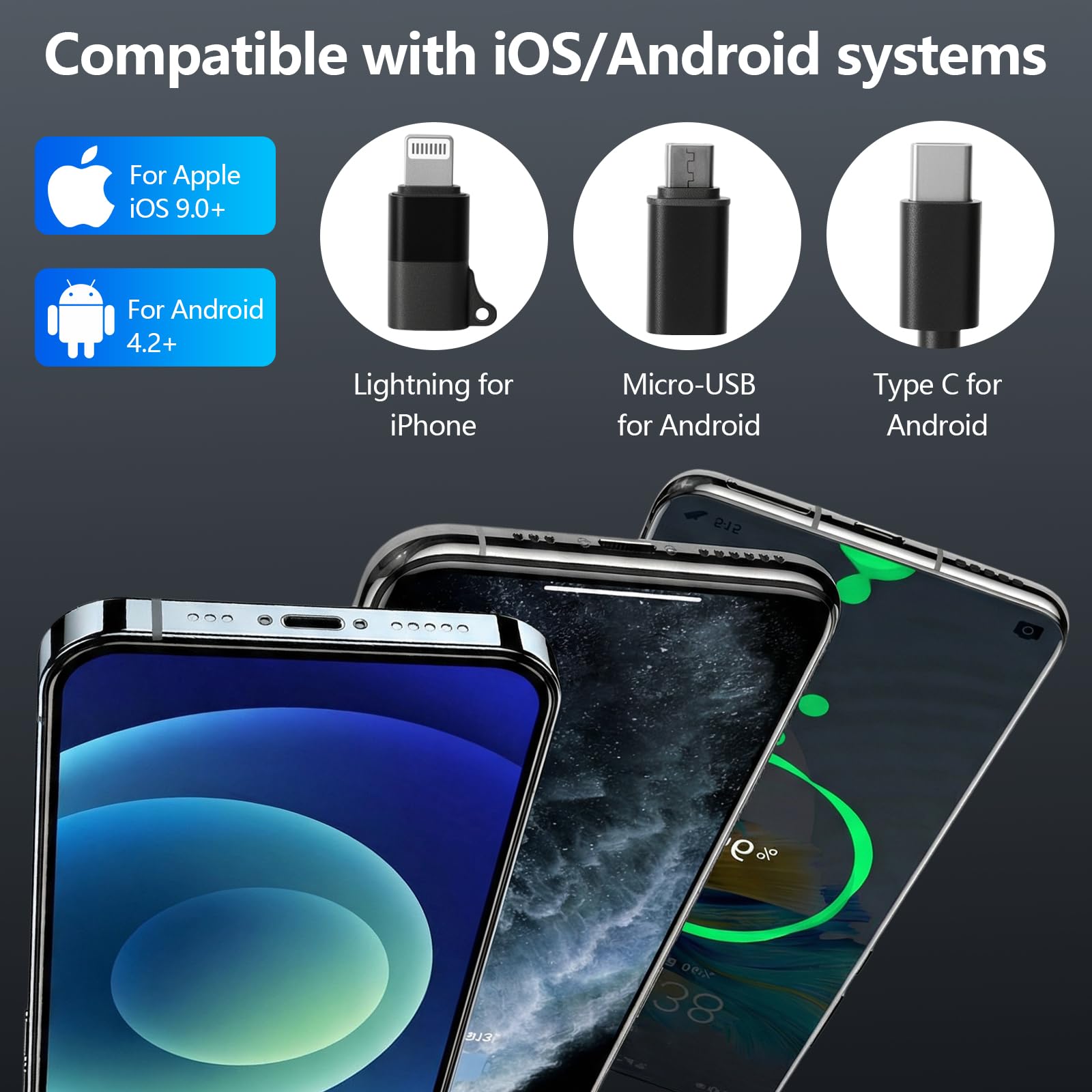 Endoscopio Cámara de Inspección, Camara Inspeccion para Tuberias, Endoscopio 1920P HD IP67 Lente con 8 Luces LED Ajustables, para Android y iOS, (5M, No Necesita WiFi) — view 5