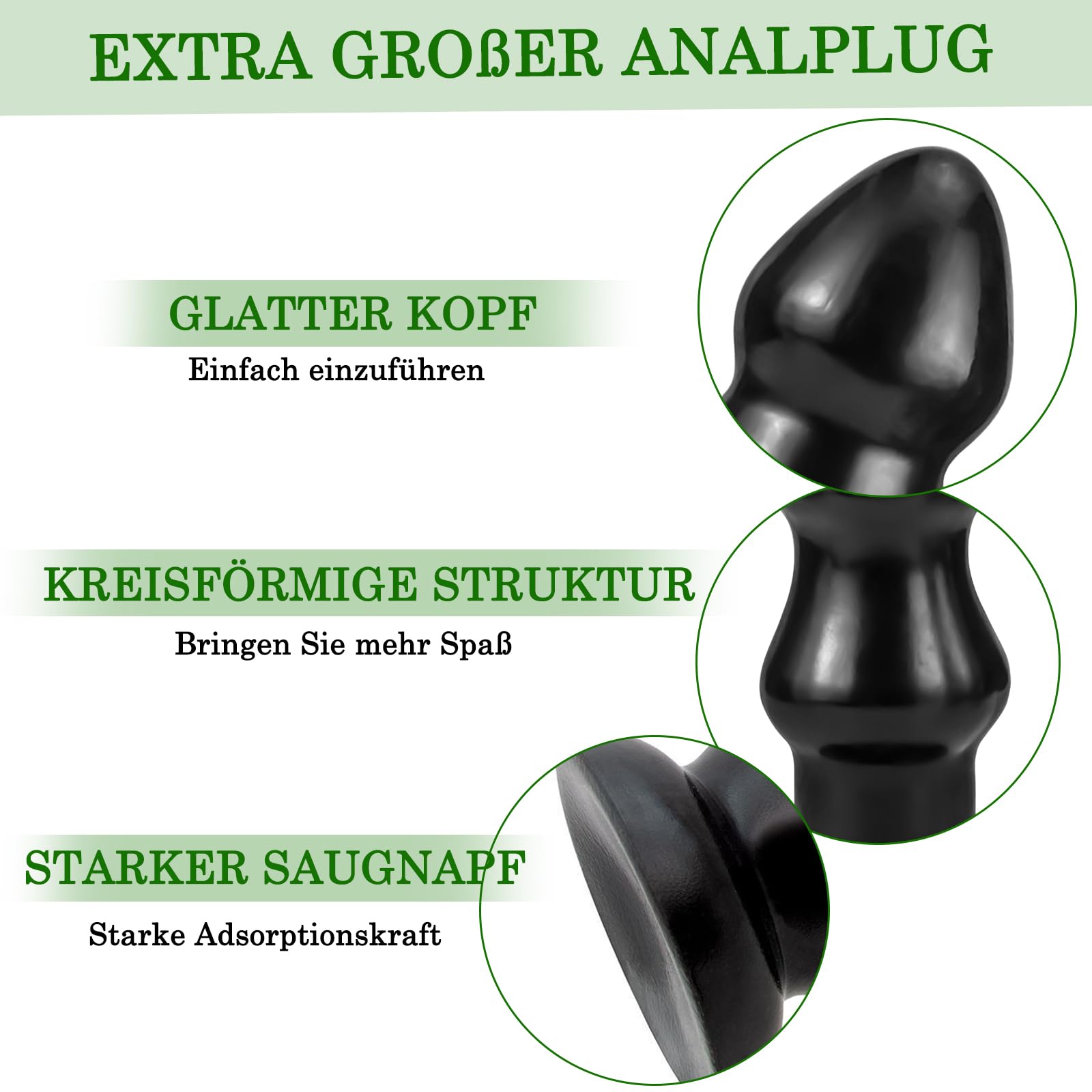 BDSMAGE Plug Anal con 3 bolas anales, Anal Juguetes Eróticos para Pareja Sexuales, Plugs Anaux Butt Plug pour Femmes Hommes, Juguetes Eróticos Sexuales (Negro)