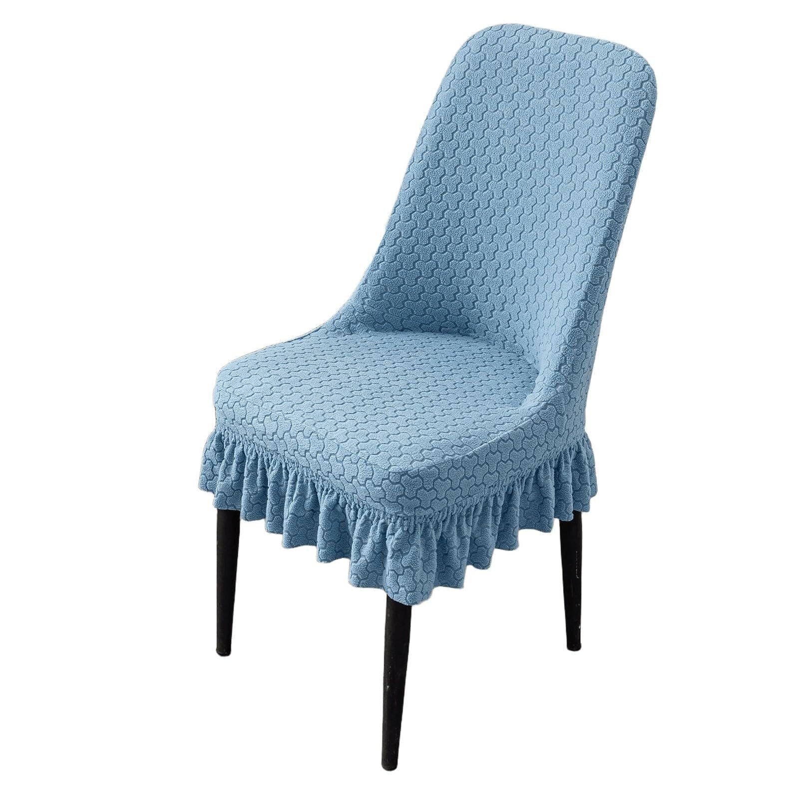 NMVAWIPT Dining Chair Covers, Modern Accent Curve Back Cover With Skirt, For Restaurant Furniture Protector(4#,4 Set)