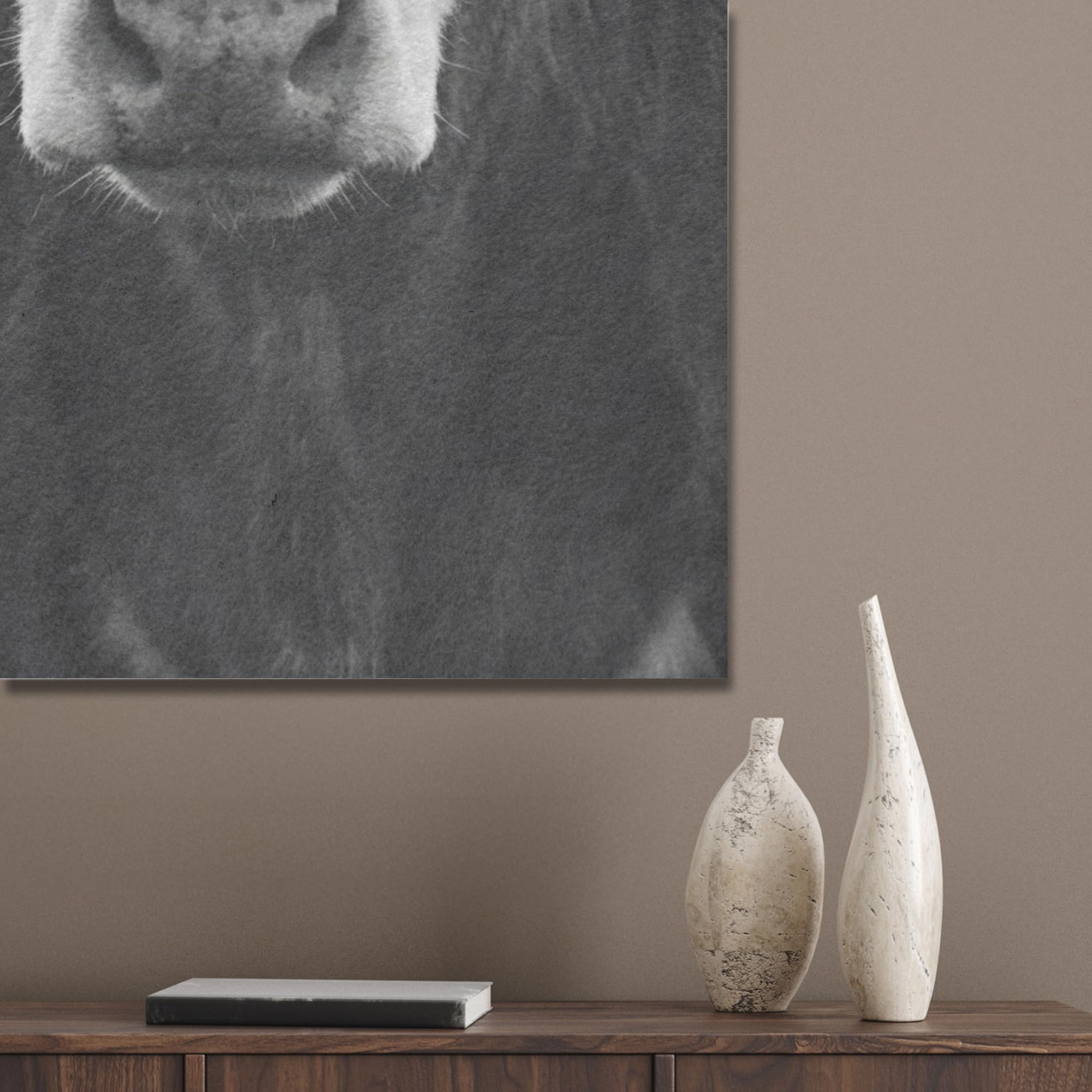 MuchoWow© Creazione Parete 90x90 cm Feltro Moderno Soggiorno Stanza Letto Quadro Cornice Salotto Mucche - Bianco e nero