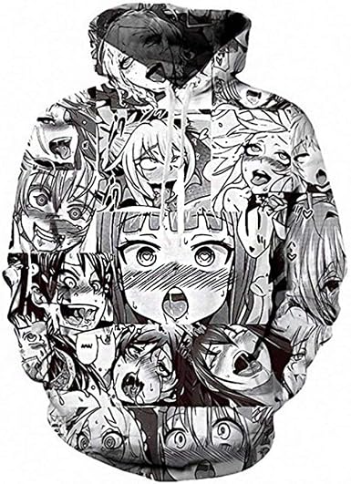 Amazon Com Zhacaoji 中性休閒連帽3d 印花運動衫運動裝連帽衫趣味臉部休閒運動裝 服裝 鞋子和珠寶