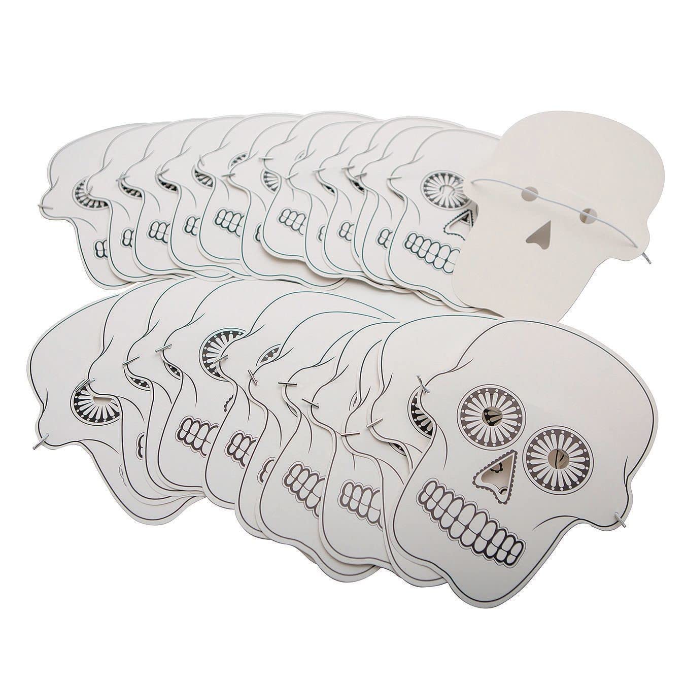 Color-Me™ Sugar Skull Masks (Pack of 24)