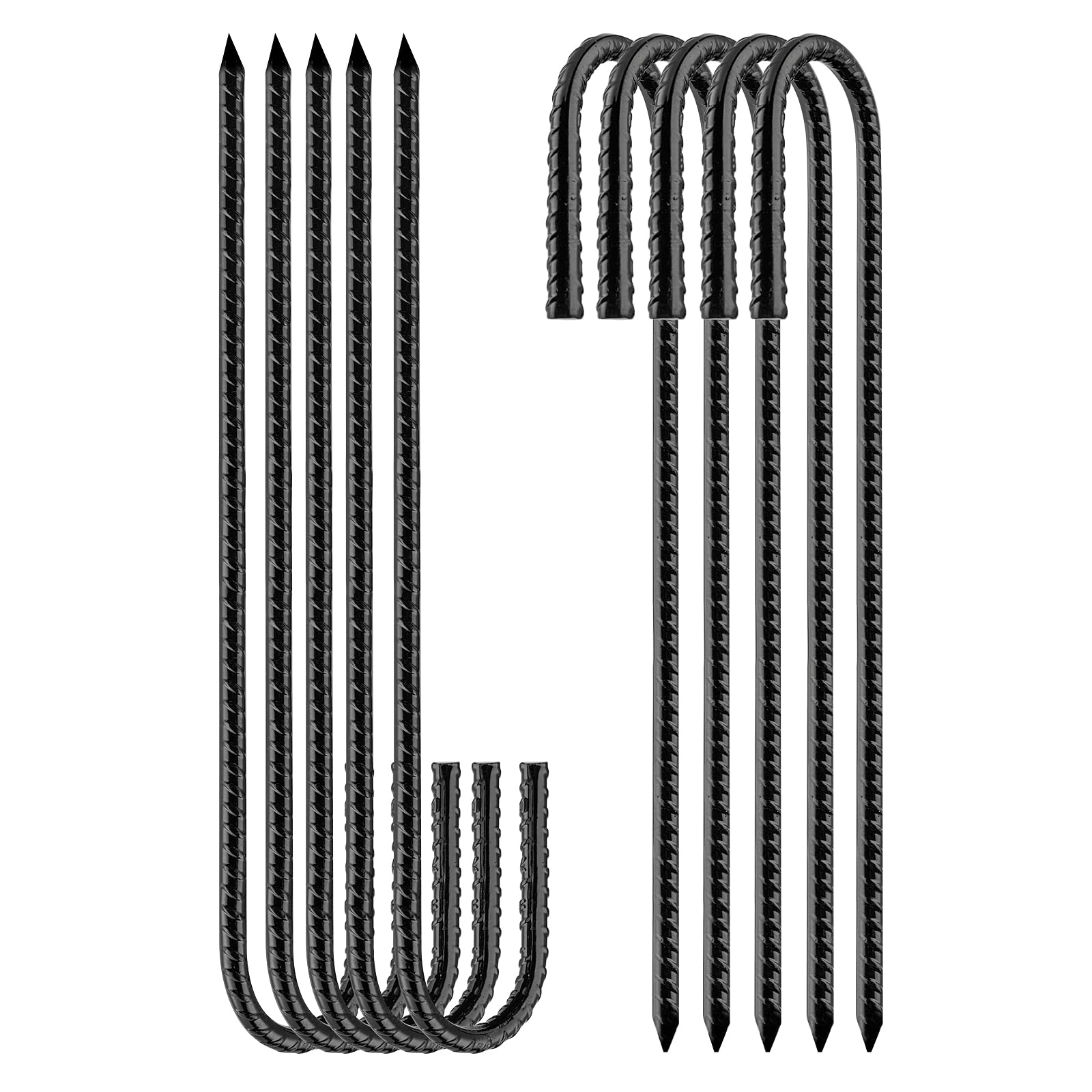 Buy Vchen 10 Pack Galvanized Rebar Tent Stakes J Hook , 12 Inch Heavy