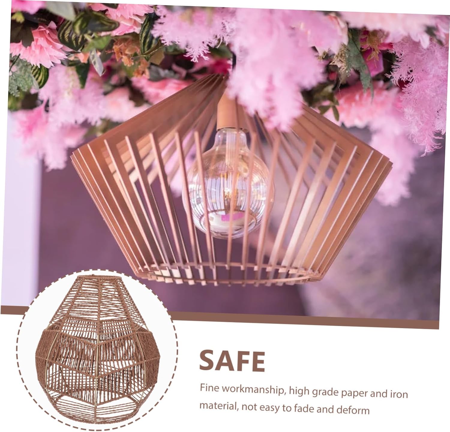 MAGICLULU Small Woven Rattan Lampshade for Ceiling Light Fixture Minimalist Style Light Cover for Chandeliers and Wall Sconces Decor for Dining Rooms and Restaurants