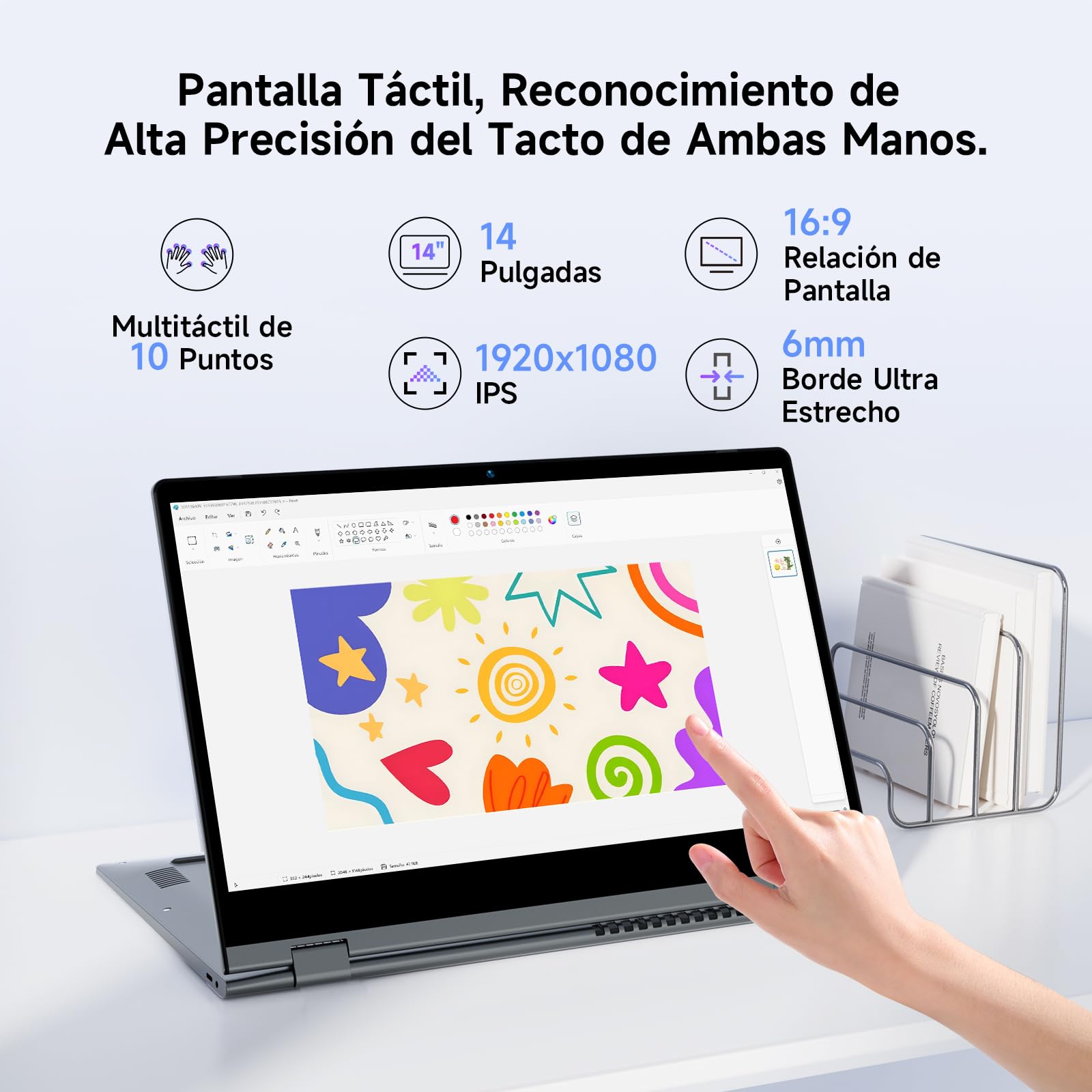 BMAX Ordenador Portátil Intel N150 14 Pulgadas Pantalla Táctil 16GB RAM 512GB SSD Win 11 Teclado Retroiluminado