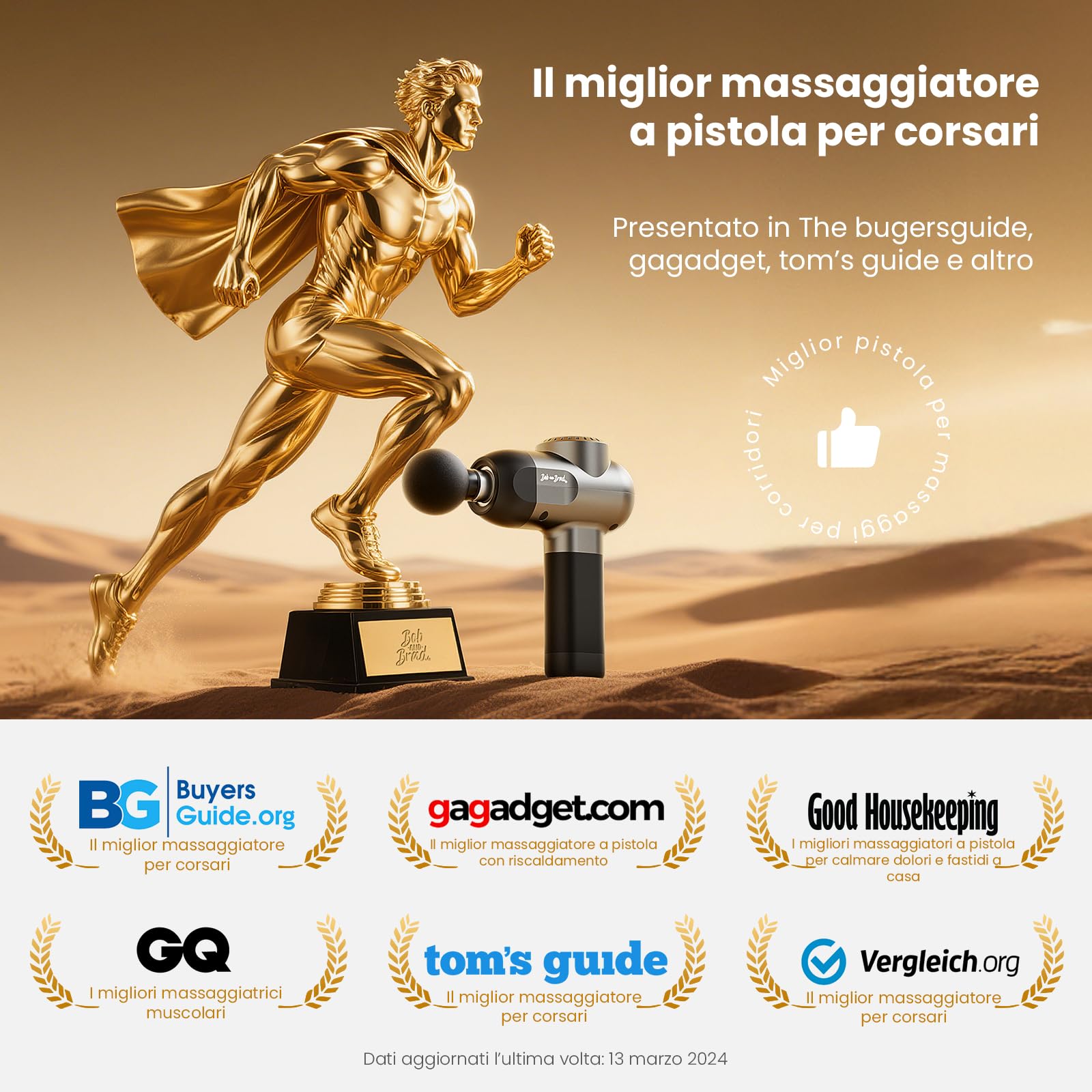 Bob and Brad C2 Pistola Massaggio Muscolare, Pistola Massaggiante Professionale Massagggiatore Elettico per Muscoli Super Silenzioso Massage Gun con 5 Testine Massaggianti