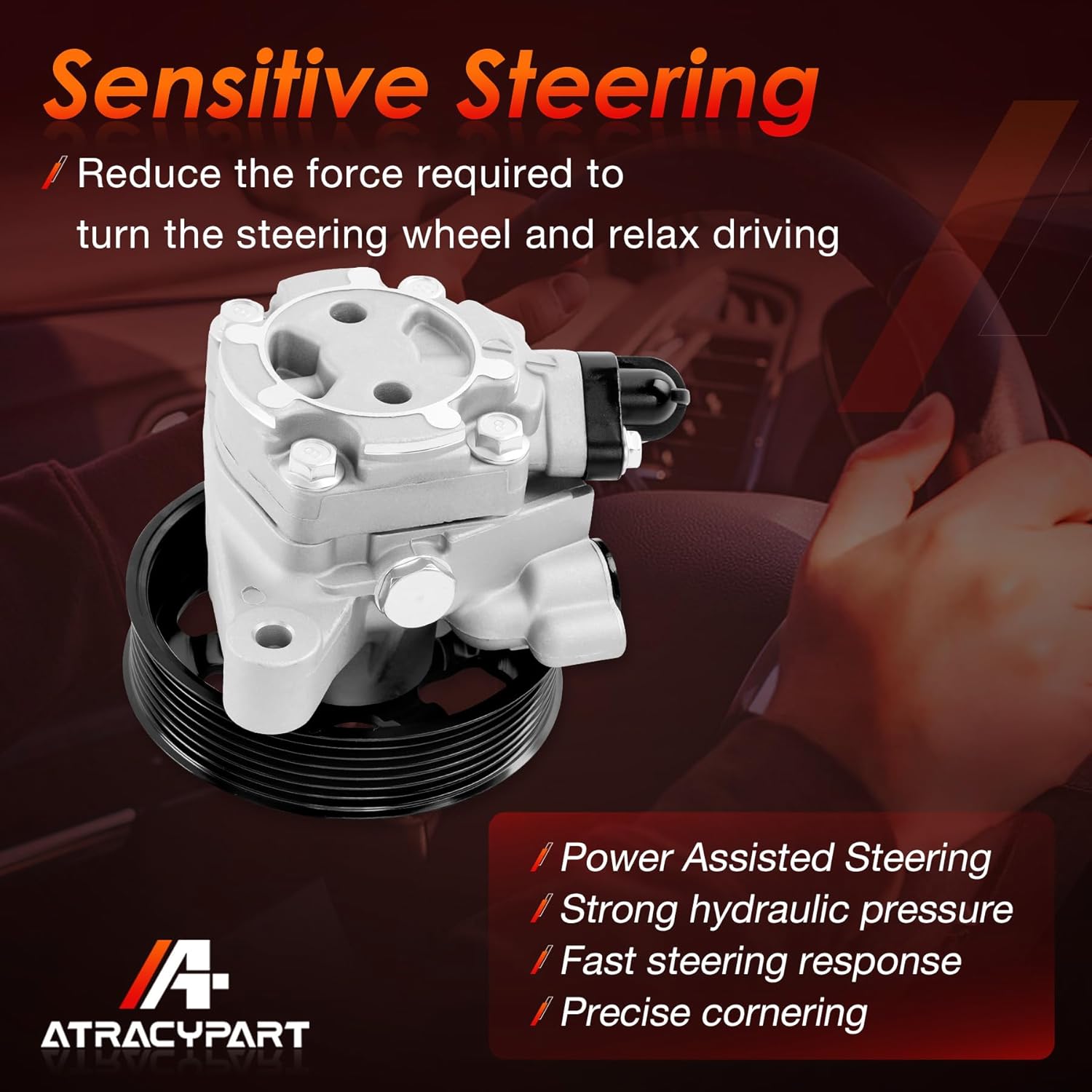 Power Steering Pump, with pulley, Compatible with Honda Civic 2006 2007 2008 2009 2010 2011, for 1.8L L4 Engine, Replaces 21-5456 55-5822 56110-RNA-A01 36-215668