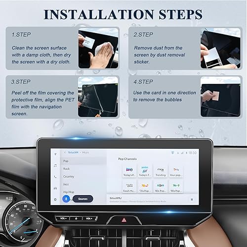 Miniatura 7 de BIBIBO 4 protectores de pantalla Venza 2024 para Toyota Venza 2023 2024 (XLELimited Nightshade Edition), pantalla de navegación de 12.3 pulgadas y