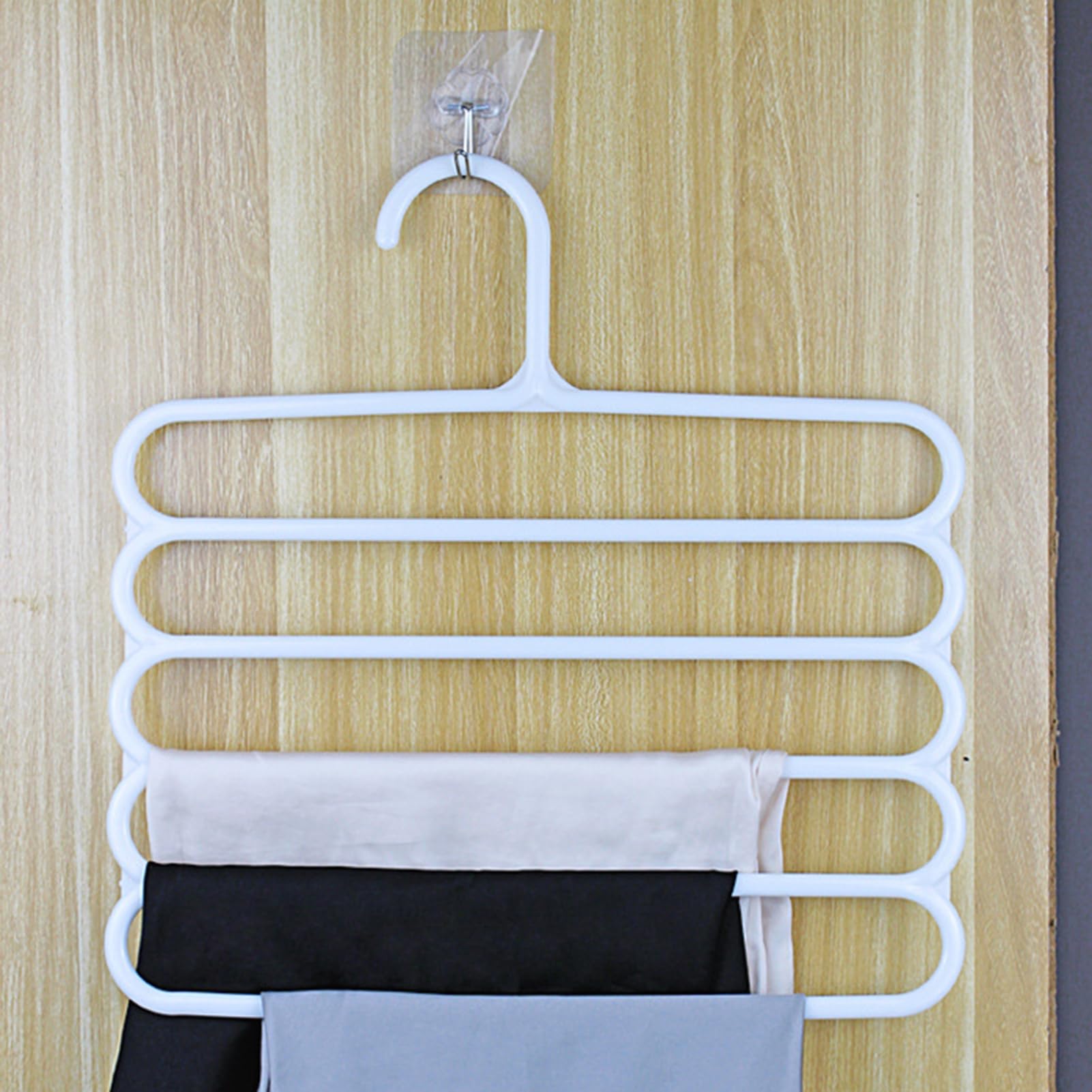 Zentriva Hanger Non-Slip Space-Saving 5 Layered Closet Hook for House WivesWhite