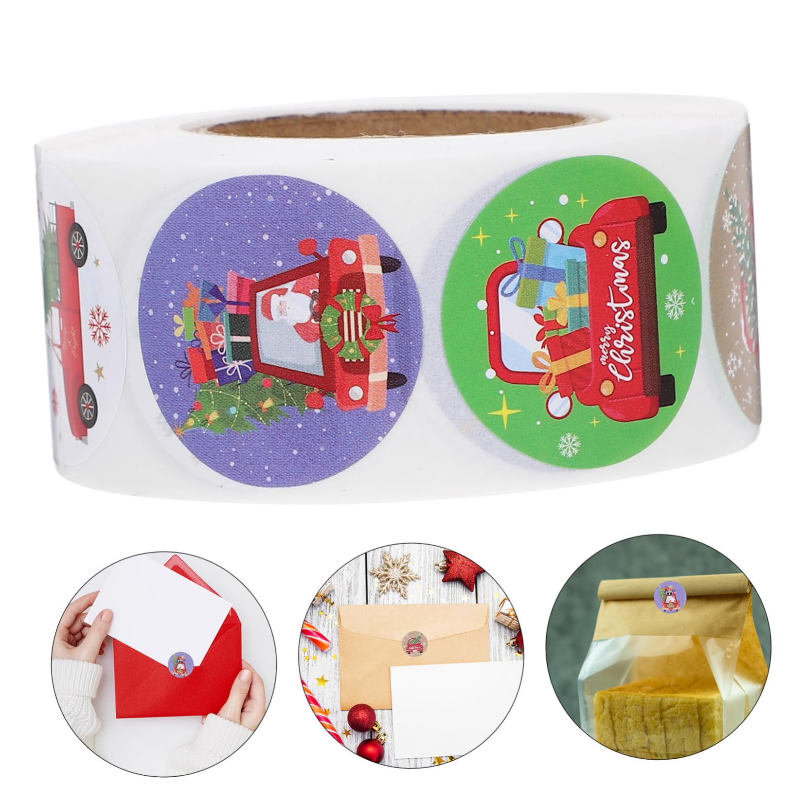 5 Set Adesivi Natalizi Carta Da Etichette Sigillanti Adesivi Etichette Natalizie 3 * 5