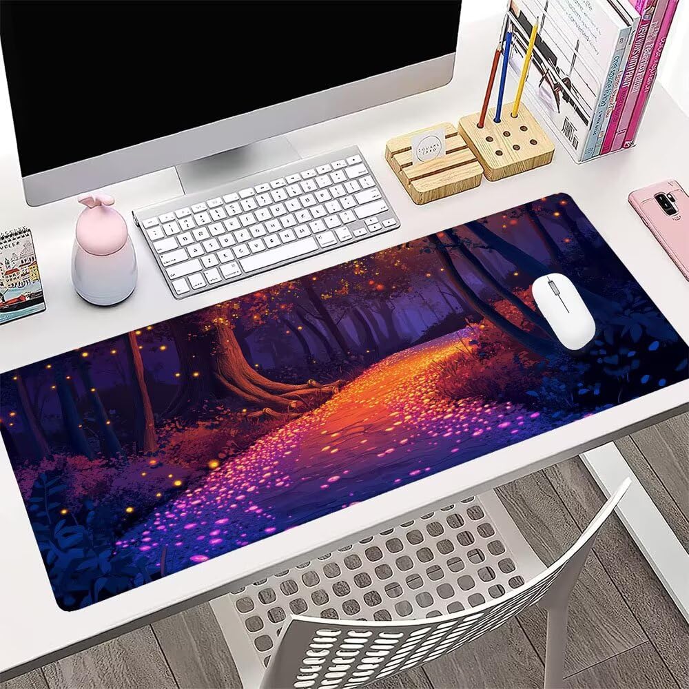 Alfombrilla de Mouse para Juegos, Nero, XXL, Antideslizante, Impermeable, Diseño de Albero, Extendido, Grande, 1200x600x3mm, para PC, Laptop, Ufficio, Famiglia d-452
