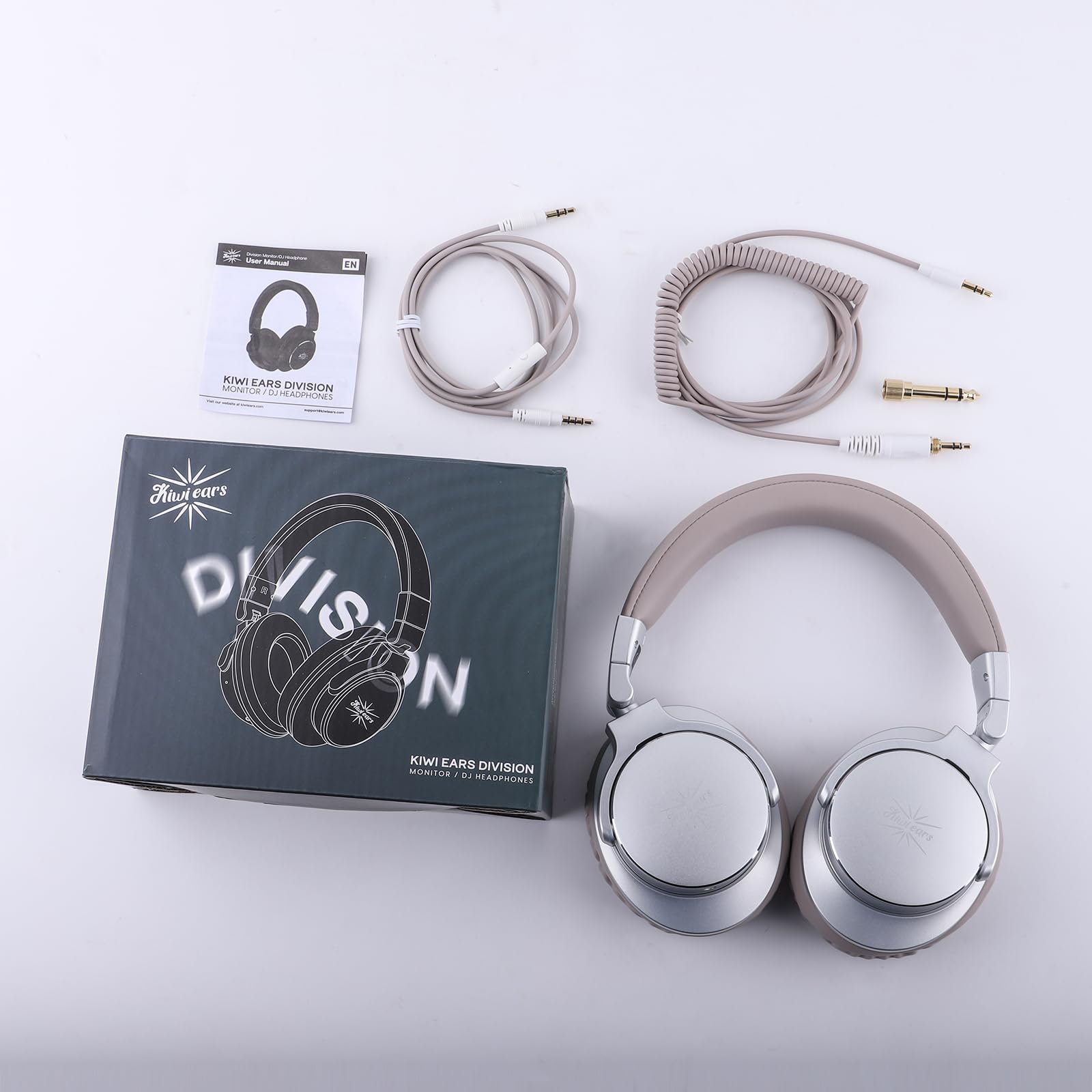 Linsoul Kiwi Ears Division Casque Supra-auriculaire Dynamique 40 mm, Gaming Filaire, DJ pour Musiciens Professionnels et Ingénieurs (Argent)