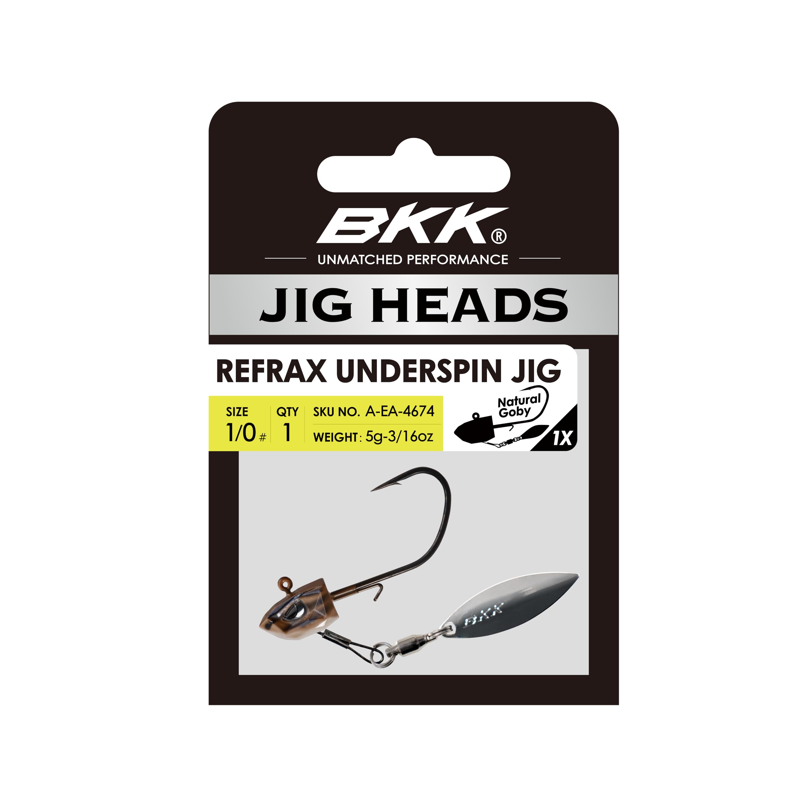 Amazon.com : BKK REFRAX Underspin Jighead | 1/4oz | 1/0# Hook