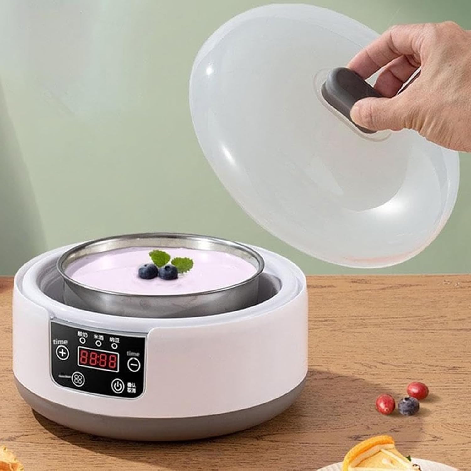 Curd Maker - Adjustable Time & Temperature Yogurt Machine,Automatic Dessert Maker - for Kitchen Home Cooking Parfait Cheese Cone Camping Party Breakfast