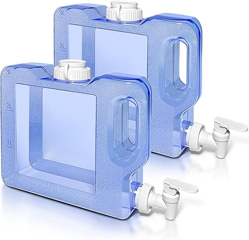 Paquete de 2 dispensadores de agua para nevera con espita a prueba de fugas y mango práctico, dispensador de bebidas de plástico reutilizable, jarra